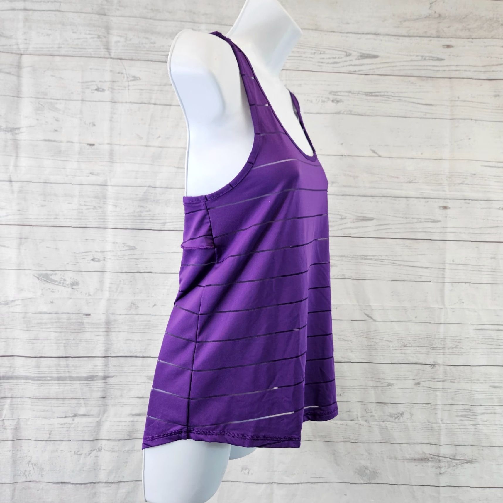Champion Champion Womens Tank Top XS Purple Stripe Scoop Neck Sleeveless Pullover Activewear Women Tank Colored Purple Stripe XS) Size XS / US 0-2 / IT 36-38 - 2 Thumbnail