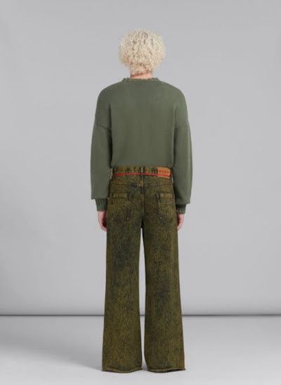 Marni o1w1db10125 Marble-Dyed Flared Jeans in Green Size US 40 / EU 56 - 2 Thumbnail