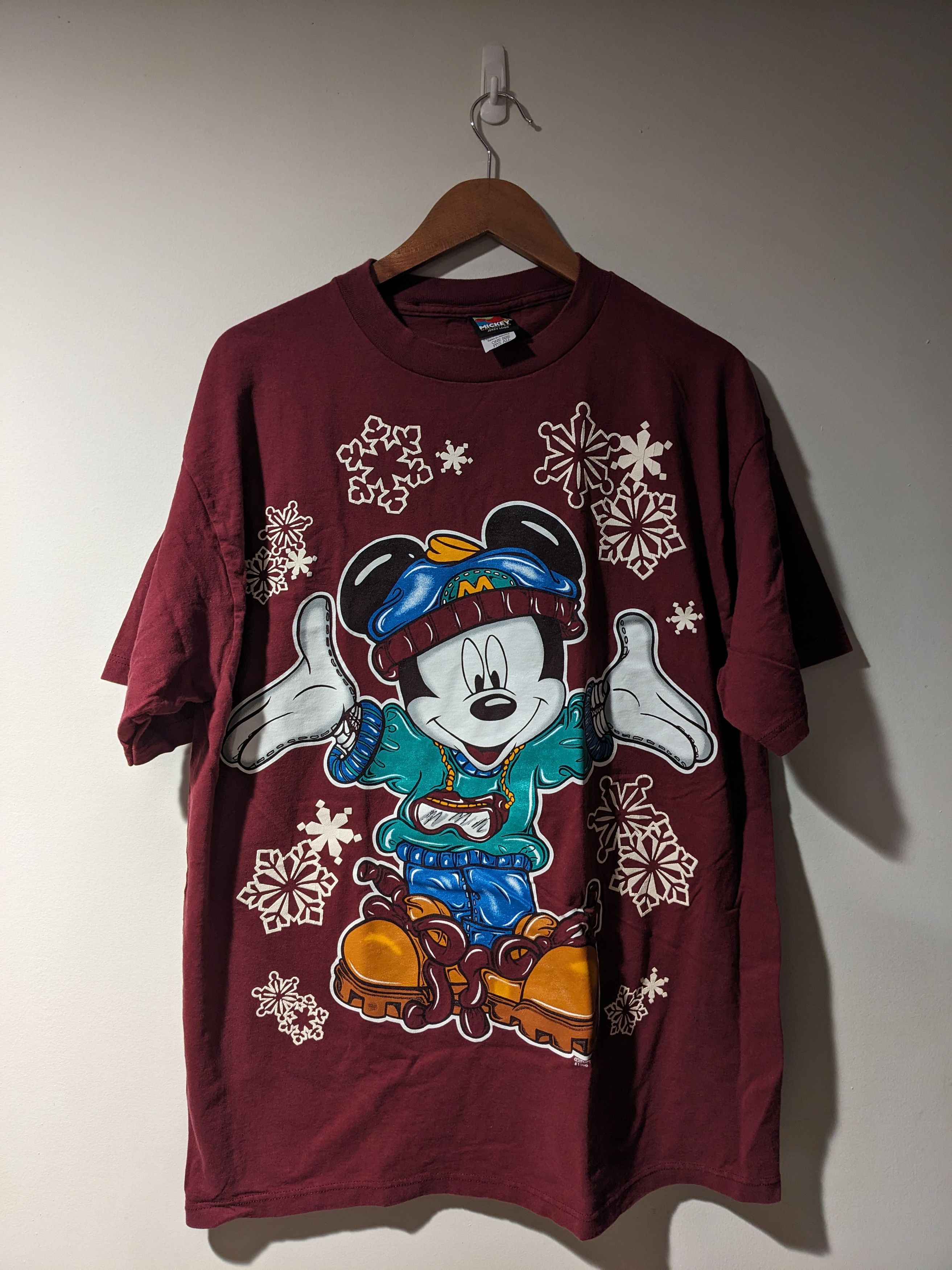 Disney × Mickey Unlimited × Vintage Vintage 90s Mickey Mouse Unlimited Ski Snow Winter T-Shirt Size US XL / EU 56 / 4 - 1 Thumbnail