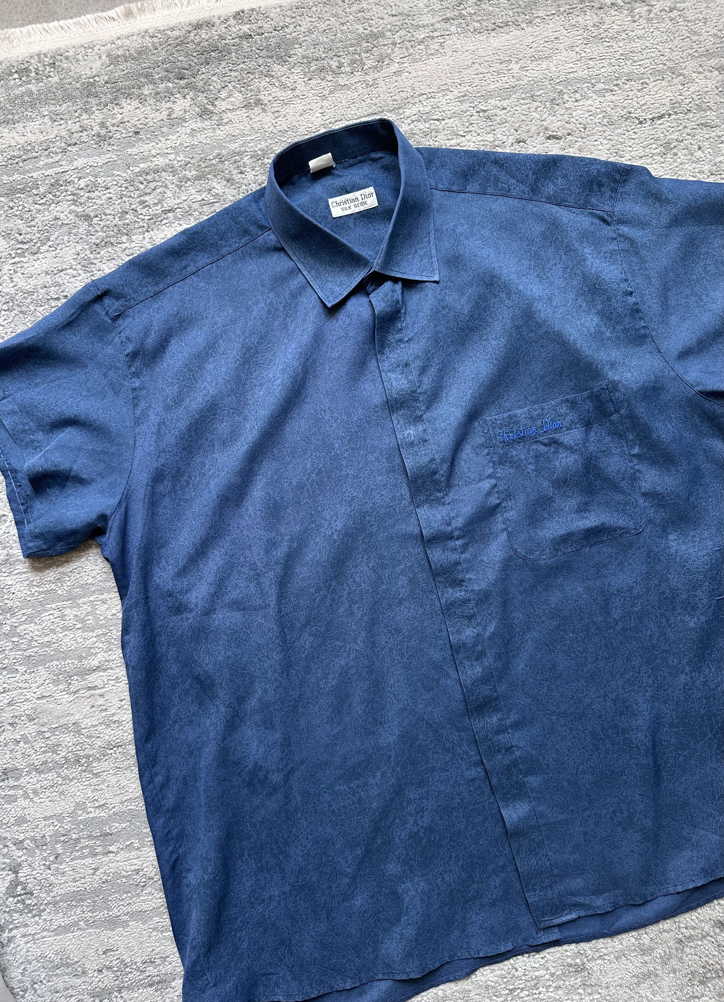 Christian Dior Monsieur Christian Dior Monsieur Silk Shirt Vintage Size US XL / EU 56 / 4 - 2 Thumbnail