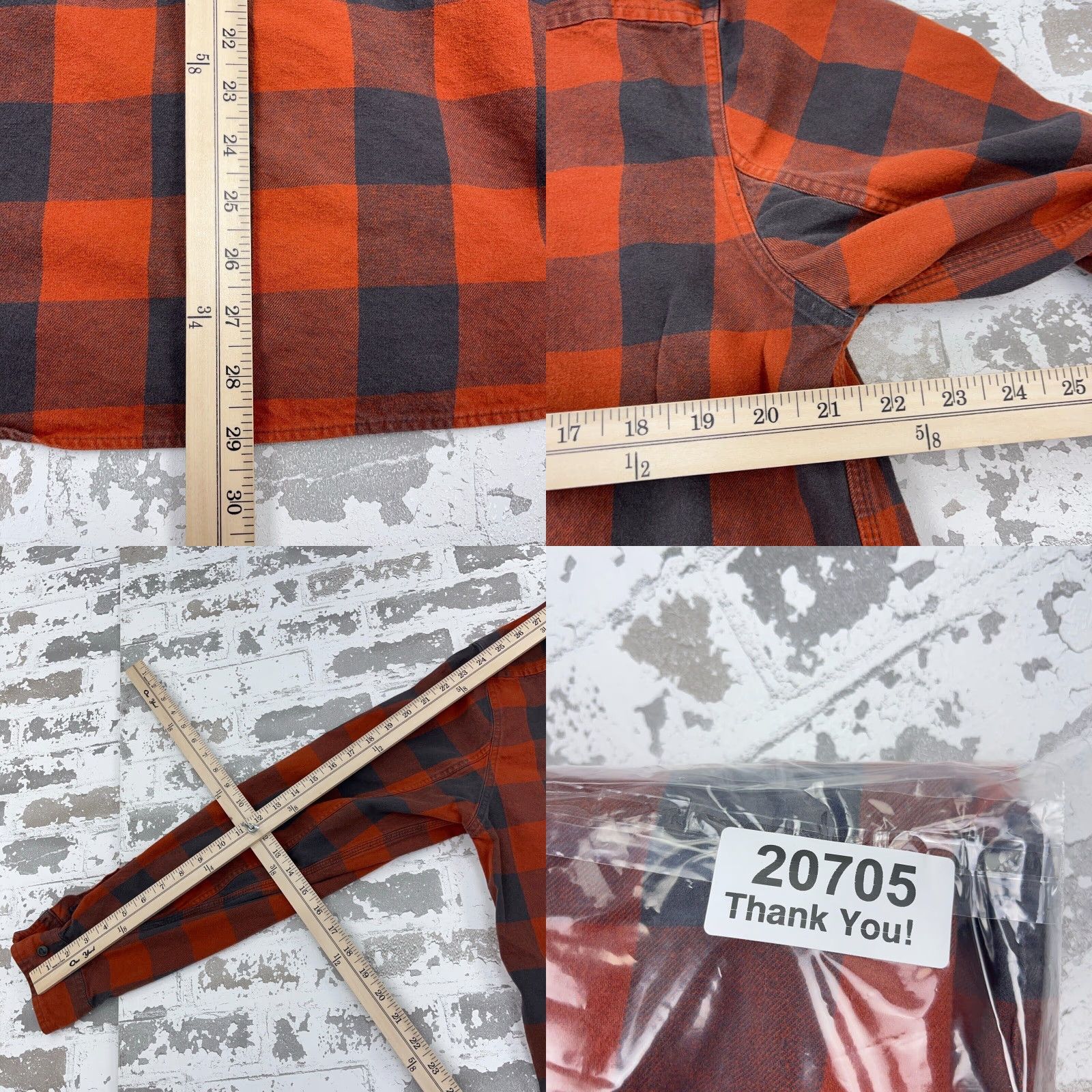 Mountain Hardwear VINTAGE Mountain Hardwear Shirt Men XL Orange Gray Buffalo Plaid Button Up Twill Denim Size US XL / EU 56 / 4 - 8 Thumbnail