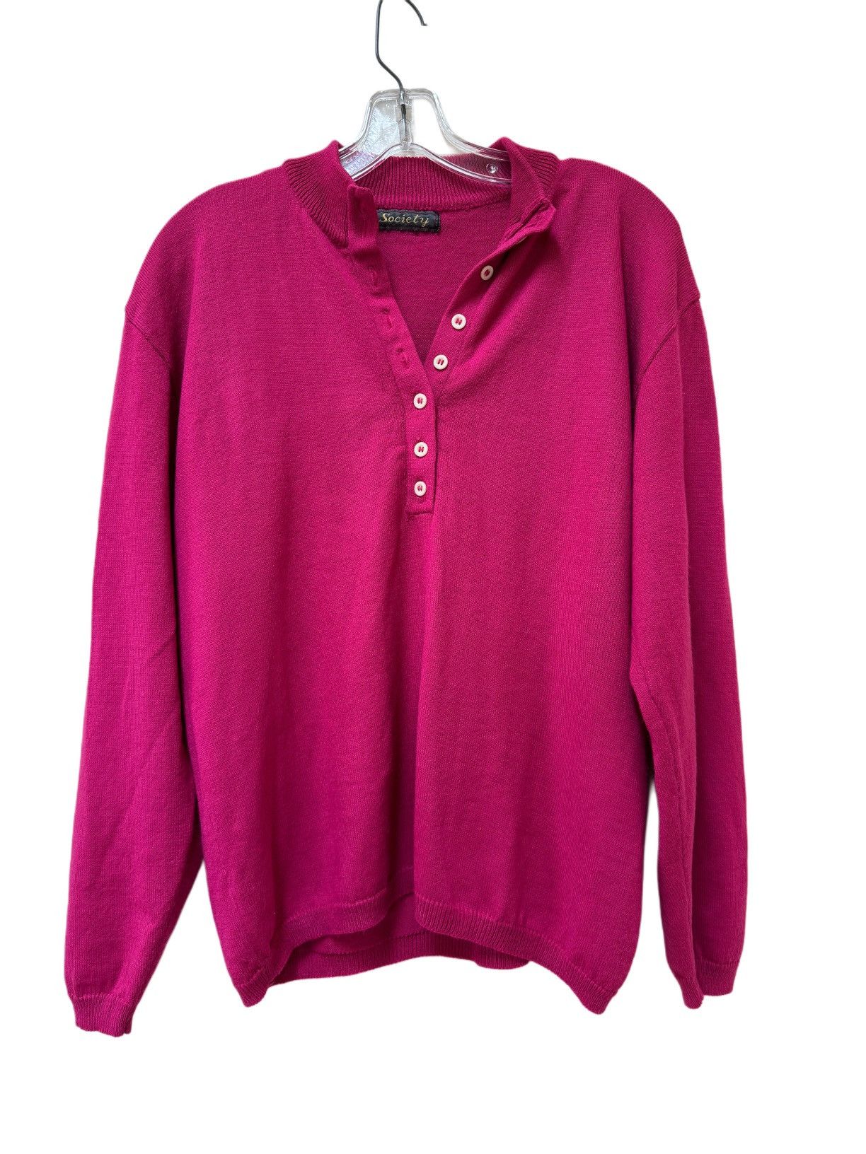 Vintage Society hot pink M women’s vintage sweater so soft pullover Size M / US 6-8 / IT 42-44 - 5 Thumbnail