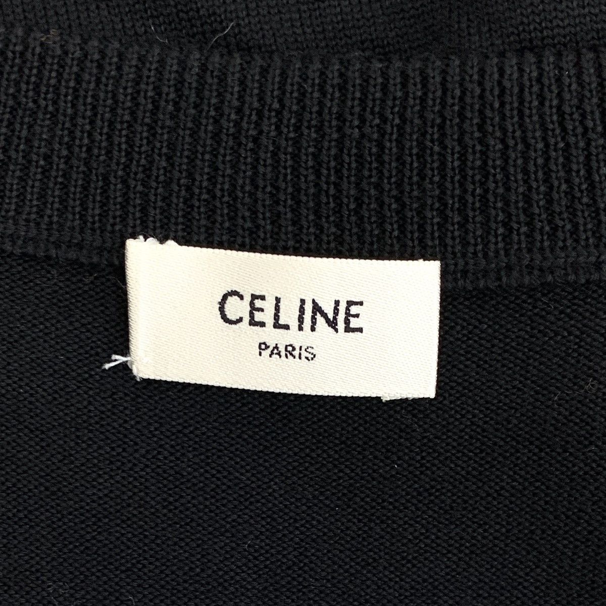 Celine Celine Black Wool V-neck Long Sleeve Knit Sweater K26WX Size US S / EU 44-46 / 1 - 5 Thumbnail
