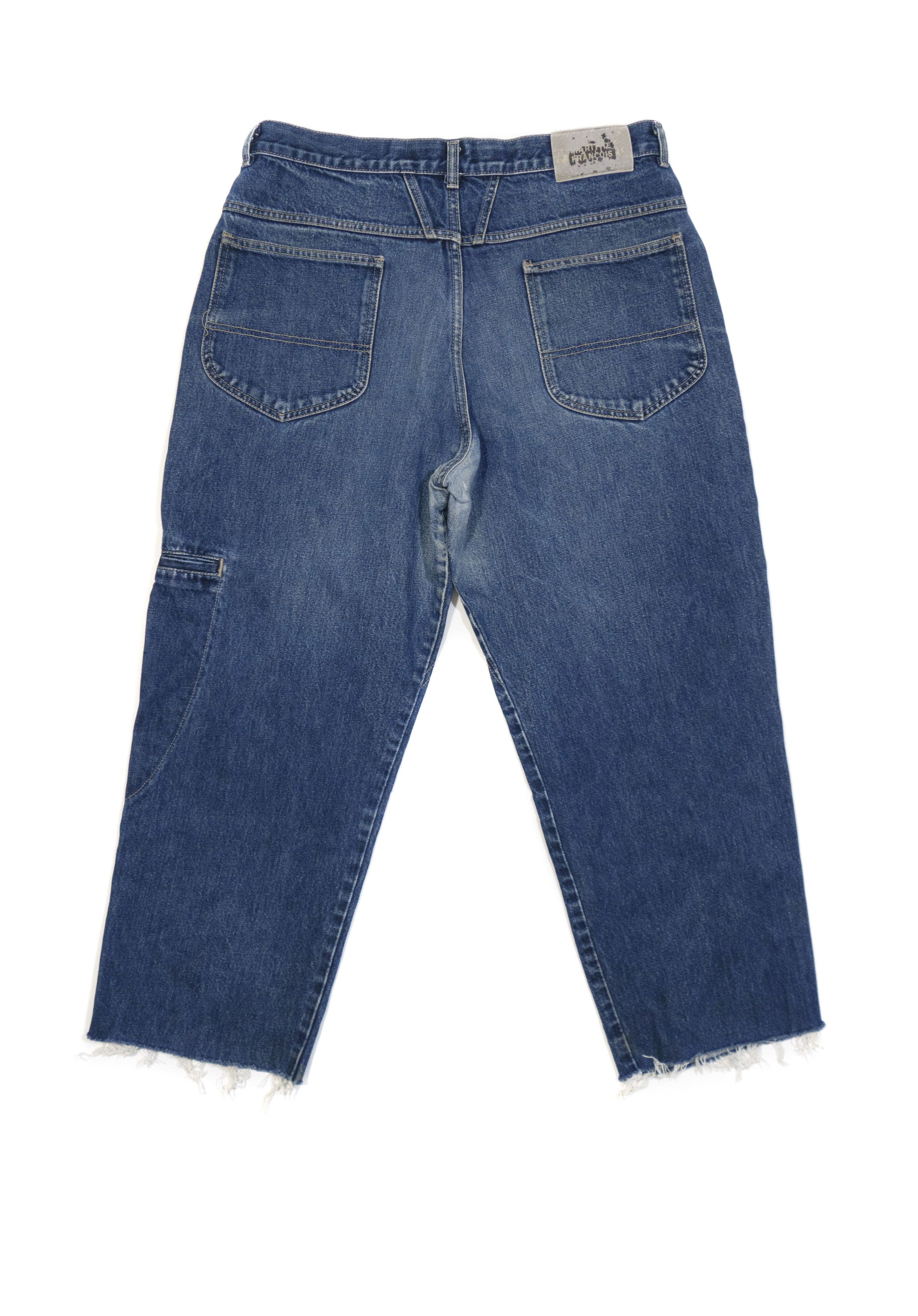 Marithe + Francois Girbaud Y2K Baggy X-Pocket Raw Hem Work Jeans 00s Vintage Size US 36 / EU 52 - 2 Thumbnail