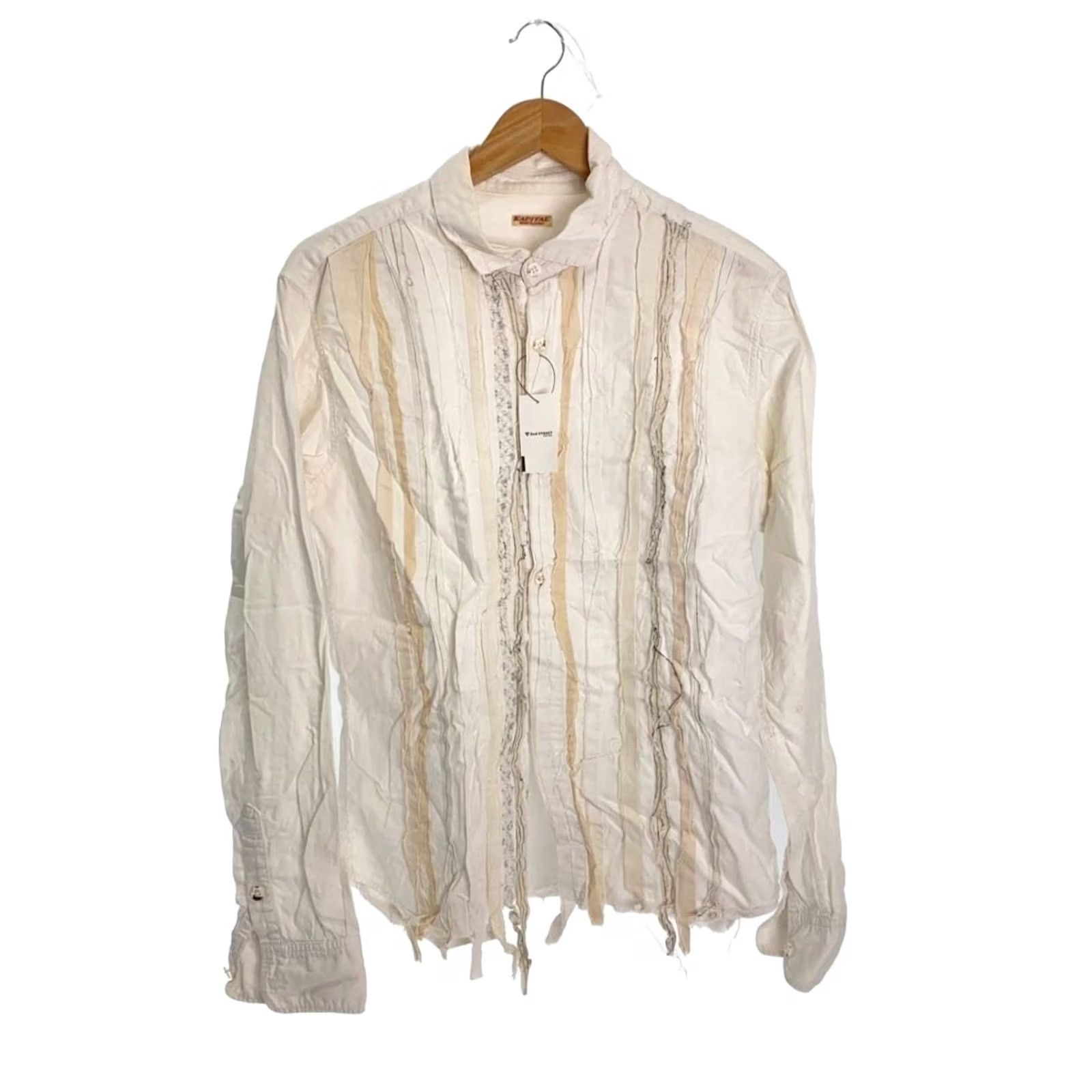Kapital KAPITAL Long Sleeve Shirt Casual XL Men's White Button-Up Sh _ Size US XL / EU 56 / 4 - 2 Thumbnail