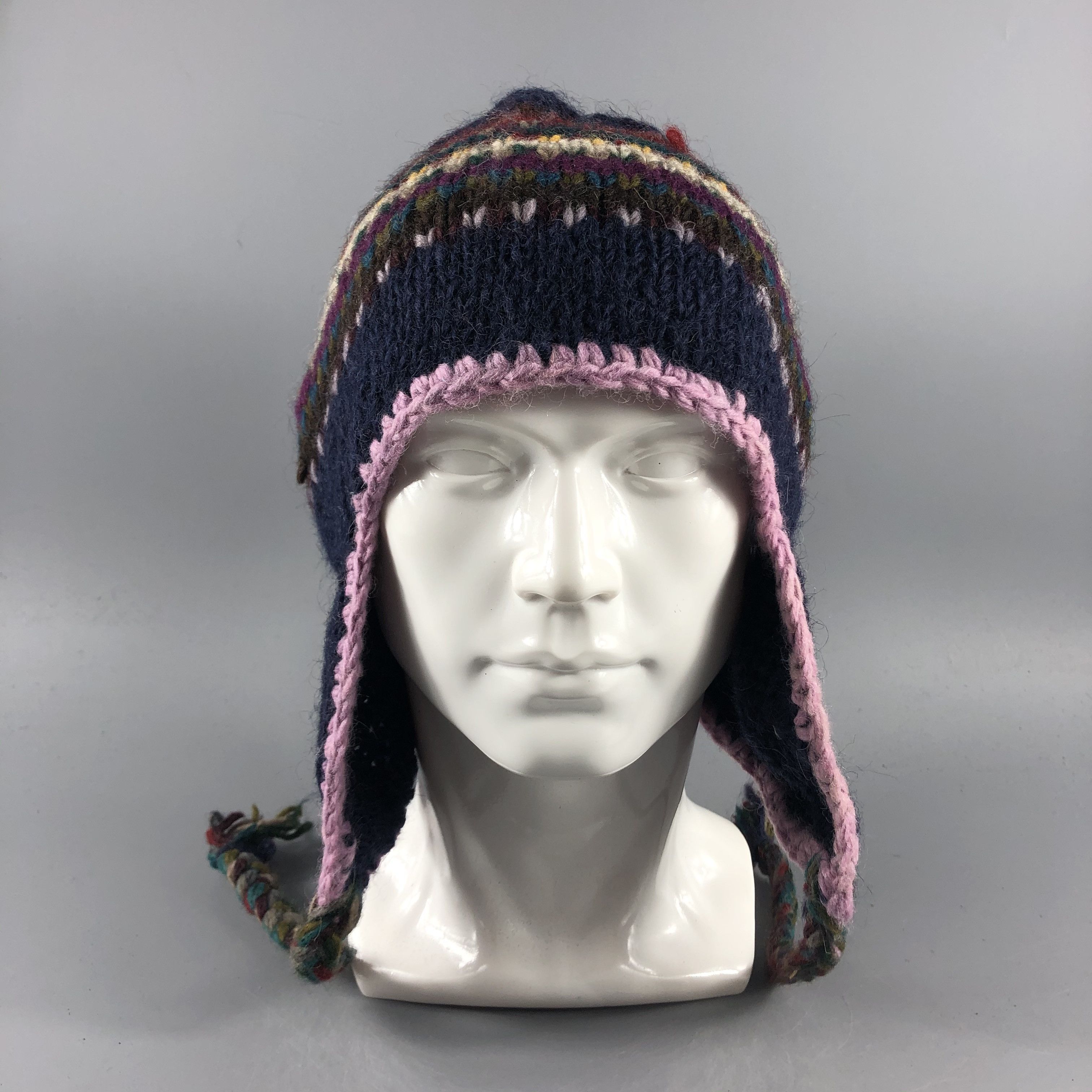 image of Vintage Ear Flap Hat Beanie Snow Hat Snow Cap -D169, Men's
