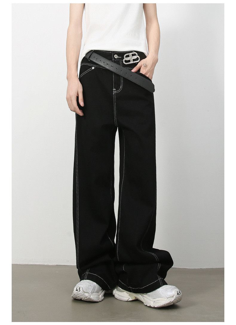 Japanese Brand American high street retro stitched wide-leg jeans Size US 32 / EU 48 - 2 Thumbnail