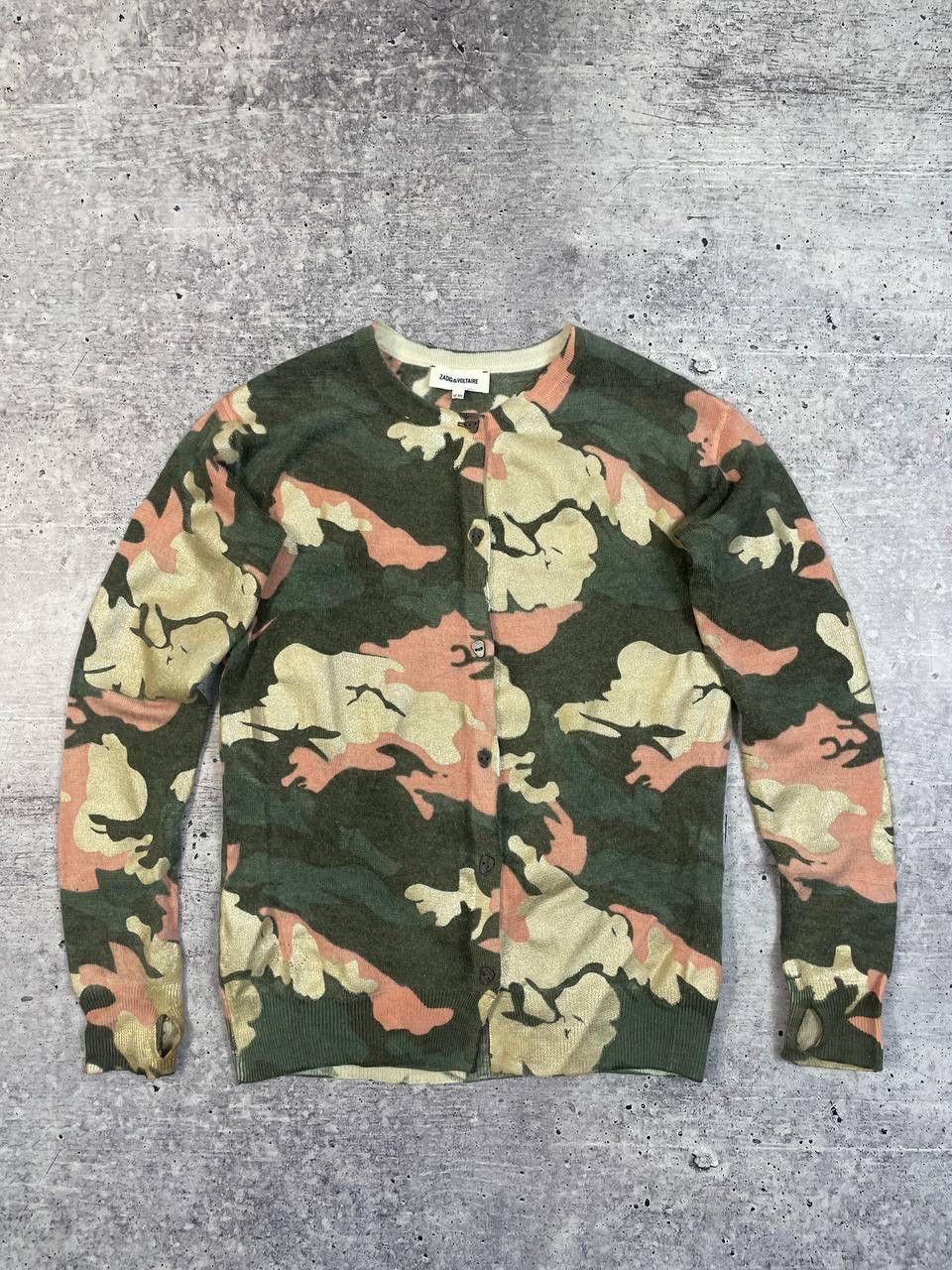 Zadig & Voltaire Zadig Voltaire Women Camo Skull Cardigan Sweater Y2K Size XS / US 0-2 / IT 36-38 - 1 Thumbnail