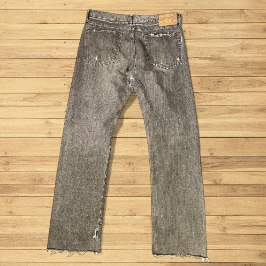Studio D'Artisan Vintage Crazy Distressed Ripped Osaka Faded Indigo Denim Size US 33 - 2 Thumbnail
