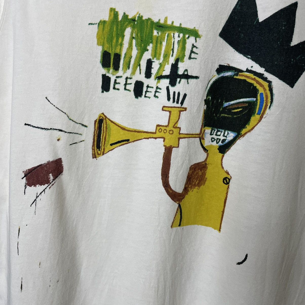Jean-Michel Basquiat × Vintage Vintage JMB Artwork Collaboration Ringer T Shirt Size US M / EU 48-50 / 2 - 2 Thumbnail