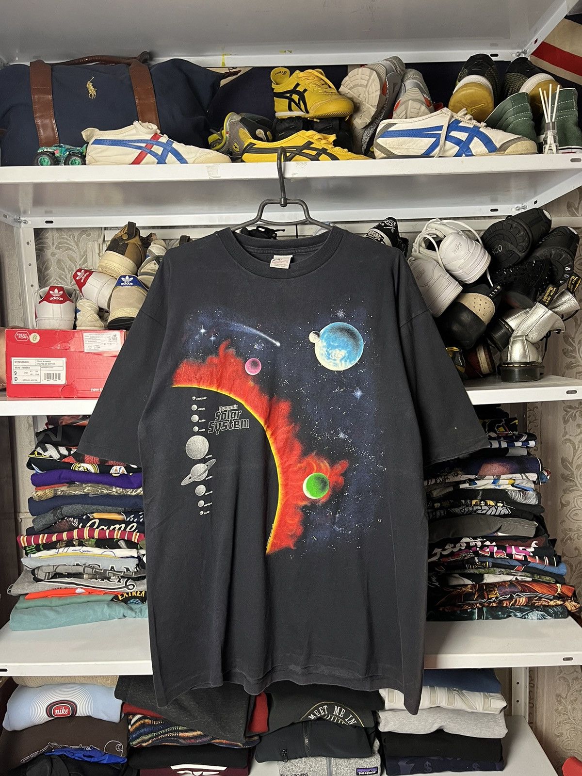 Vintage 1990 Vintage Peter Kull Solar System Graphic T-Shirt 90s Size US XL / EU 56 / 4 - 23 Thumbnail