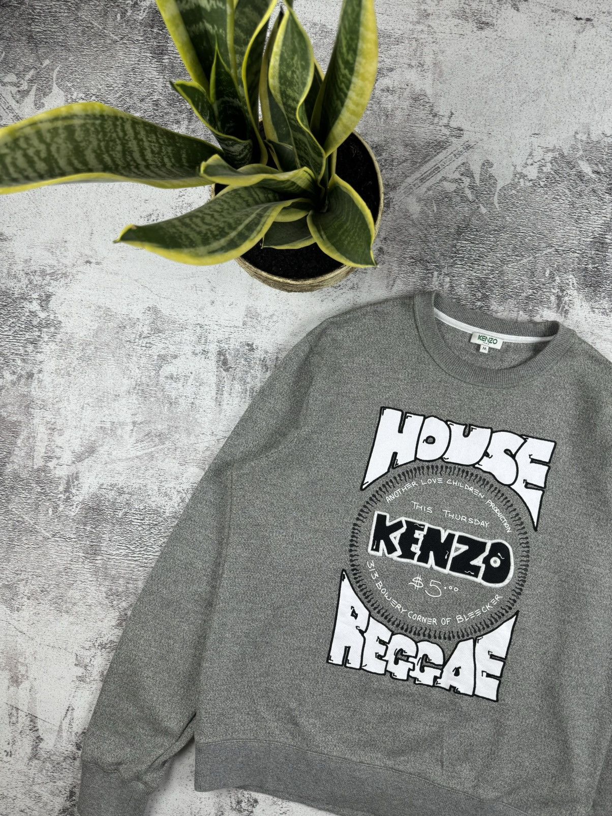 Kenzo Kenzo Paris Grey Melange Knit House Of Reggae Sweatshirt Size US M / EU 48-50 / 2 - 4 Thumbnail