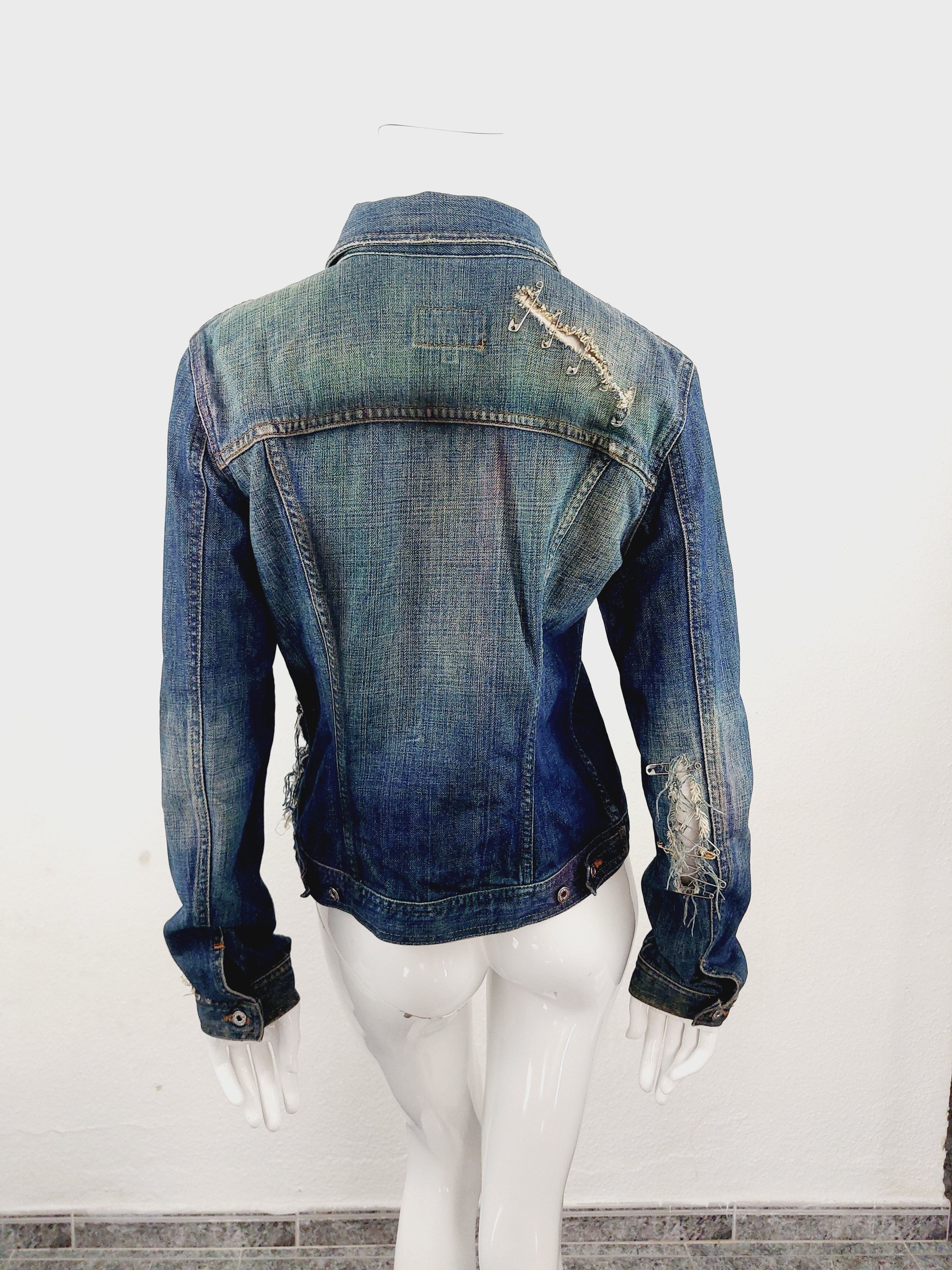 Dolce & Gabbana Dolce and Gabbana D&G SS2001 Spray Paint Safety Pin Jacket Size US XS / EU 42 / 0 - 17 Thumbnail