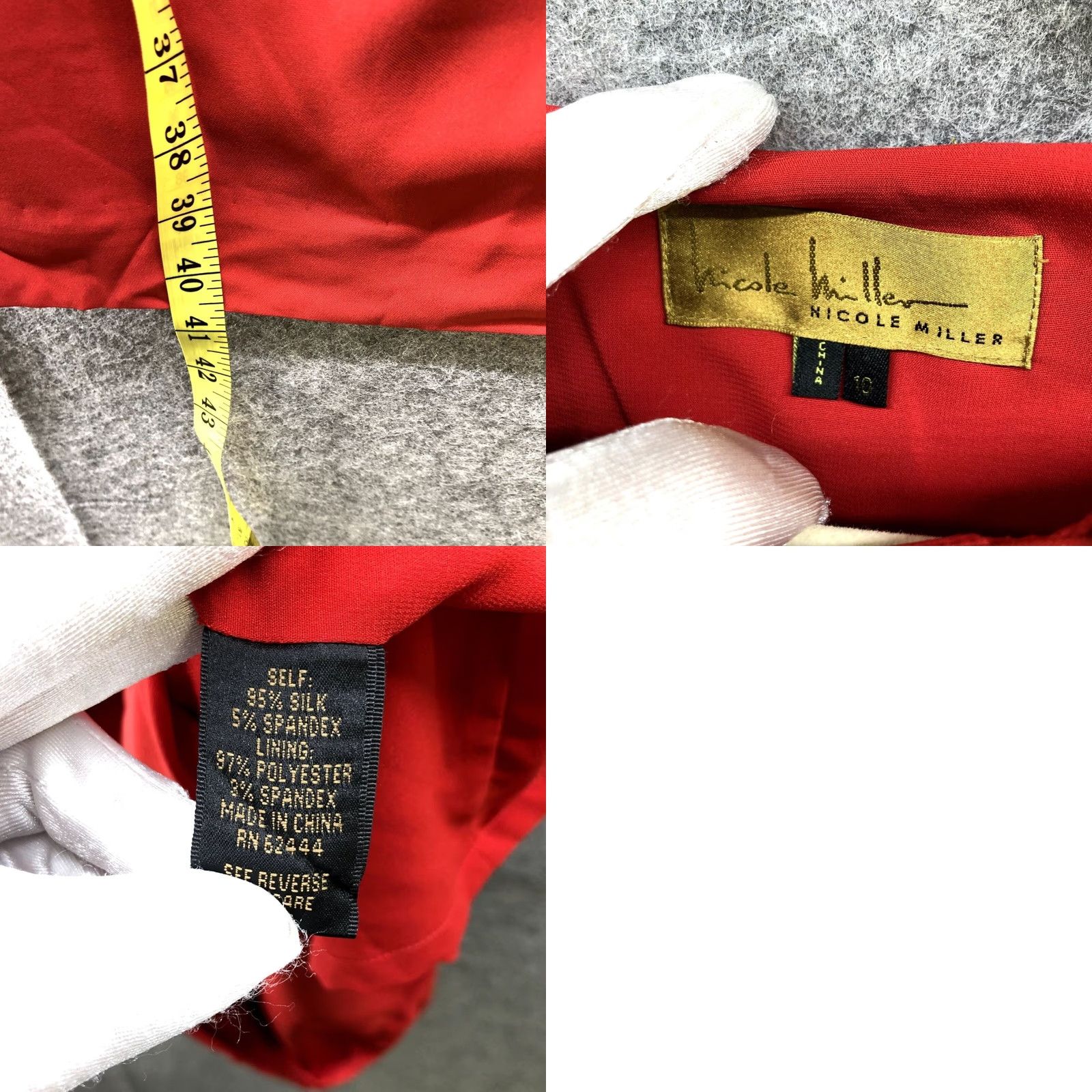Nicole Miller Nicole Miller Sheath Dress Size 10 Red Silk Blend Cap Sleeve Pleated Formal Dress Size L / US 10 / IT 46 - 8 Thumbnail