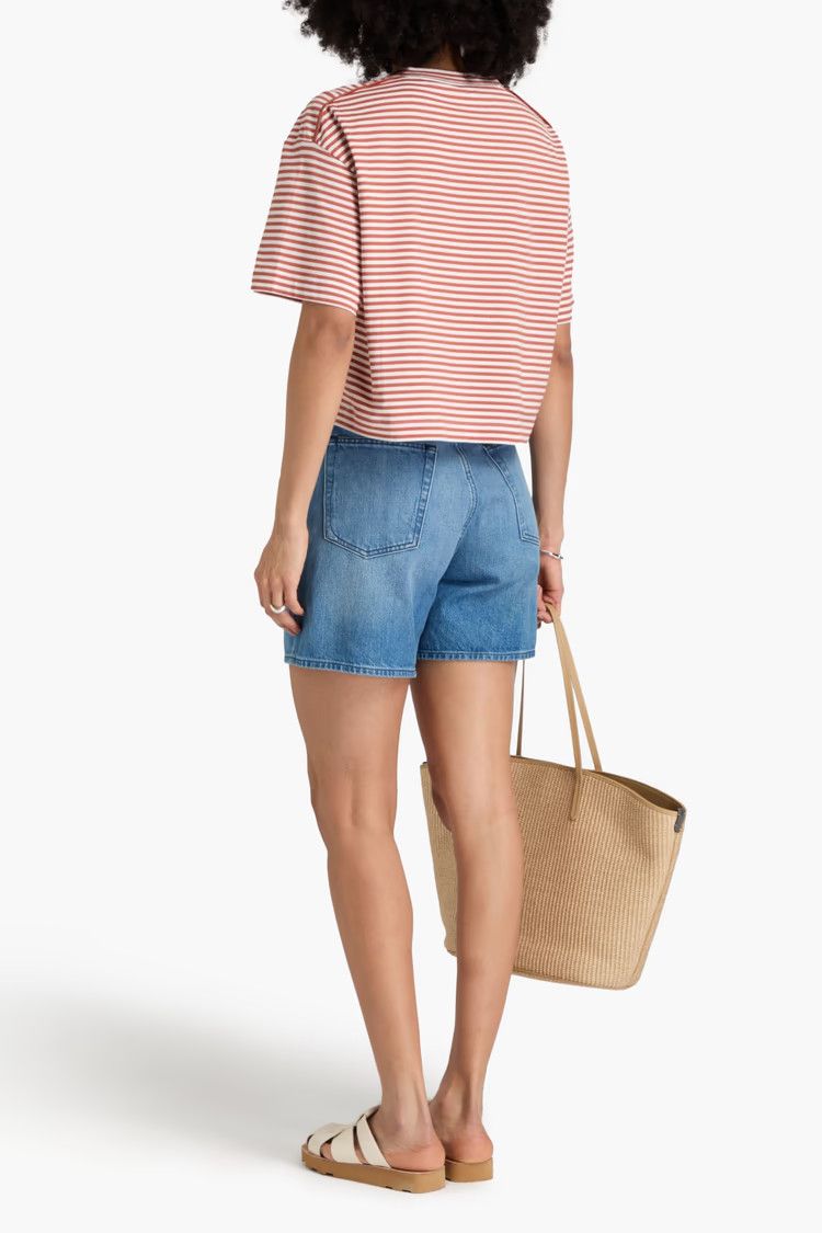 Brunello Cucinelli o1y0825 Crewneck T-Shirt in Rust/White Size S / US 4 / IT 40 - 3 Thumbnail