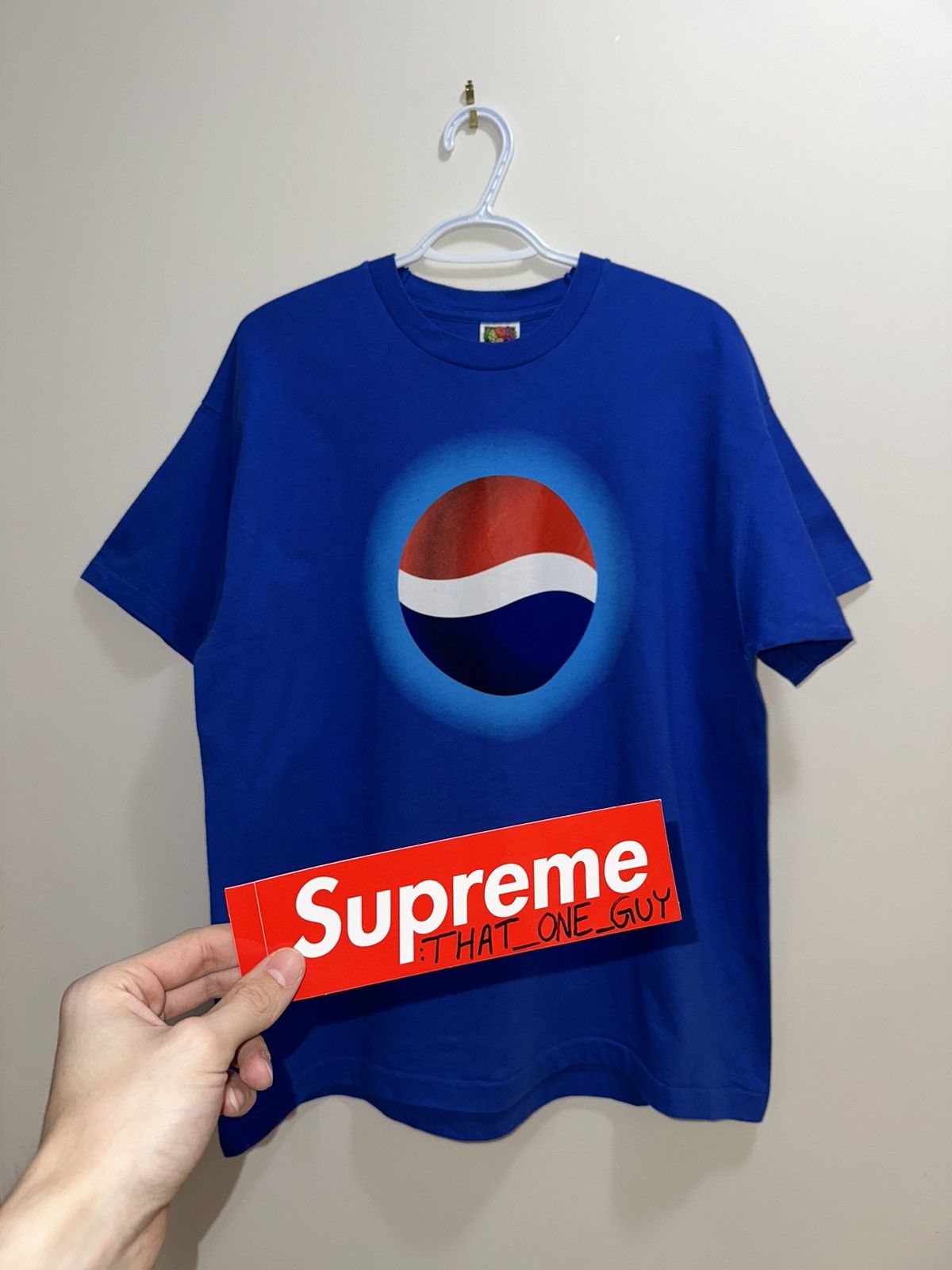 Pepsi × Vintage Vintage Pepsi 90’s Blue Logo T-Shirt Size US XL / EU 56 / 4 - 4 Thumbnail