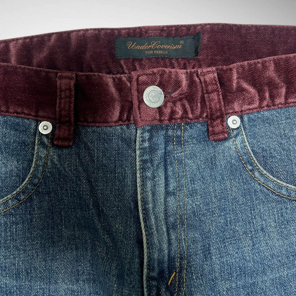 Undercover Undercoverism 2002AW ‘Witch’s Cell Division’ Velvet Denim Size US 30 / EU 46 - 6 Thumbnail