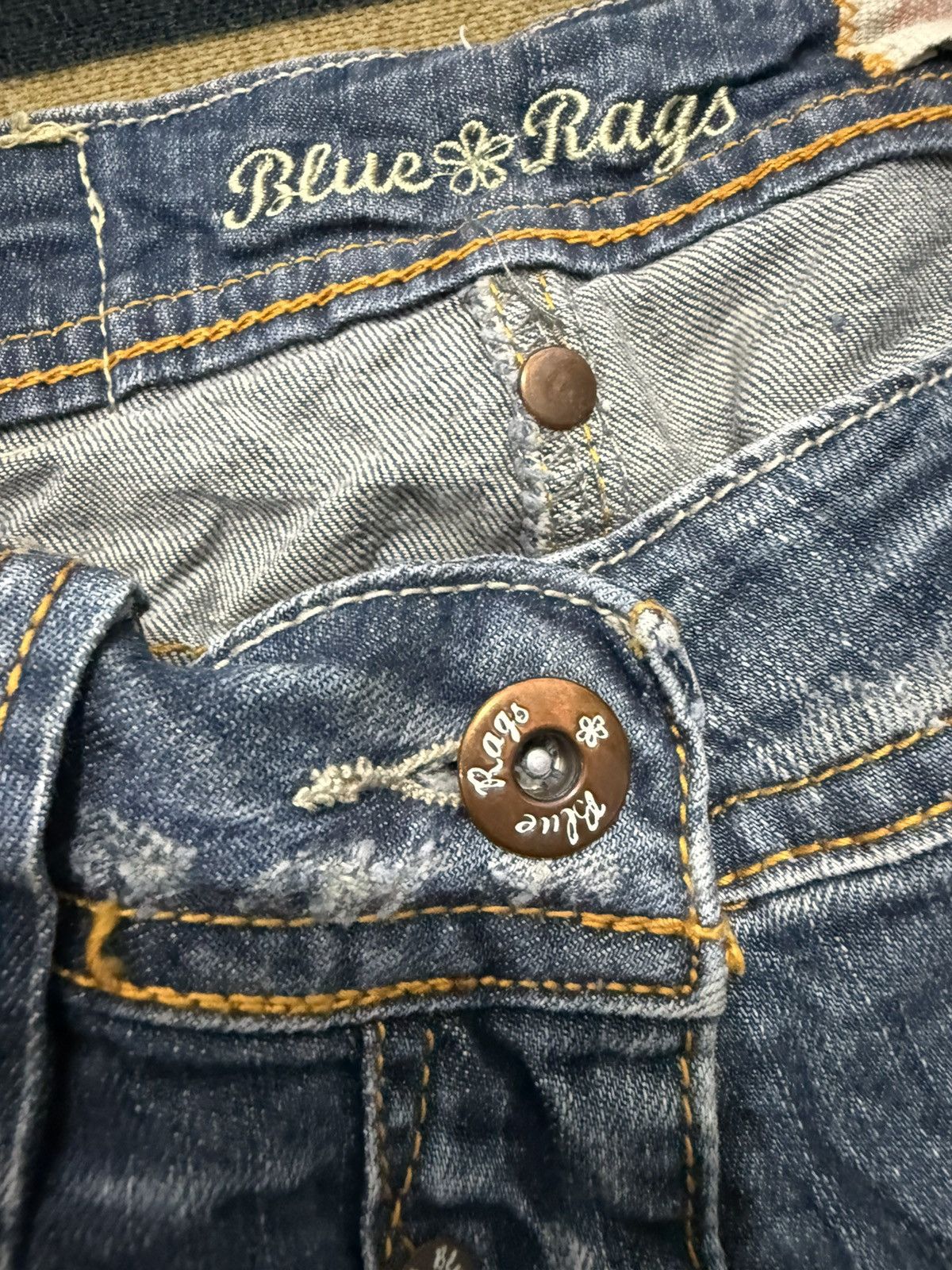 If Six Was Nine BLUE RAGS BOOT CUT DENIM PANTS Size US 28 / EU 44 - 5 Thumbnail
