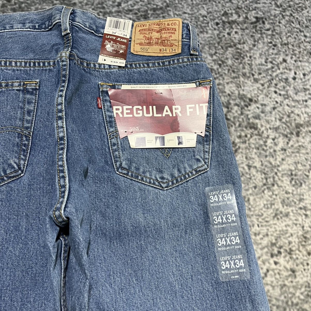 Levi's Vintage Levi's 505 Jeans 2000s Straight Regular Fit 34x34 Size US 34 / EU 50 - 4 Thumbnail