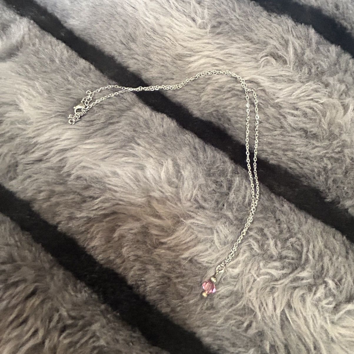 Handmade Handcrafted vintage pink glass crystal sterling necklace Size ONE SIZE - 6 Thumbnail