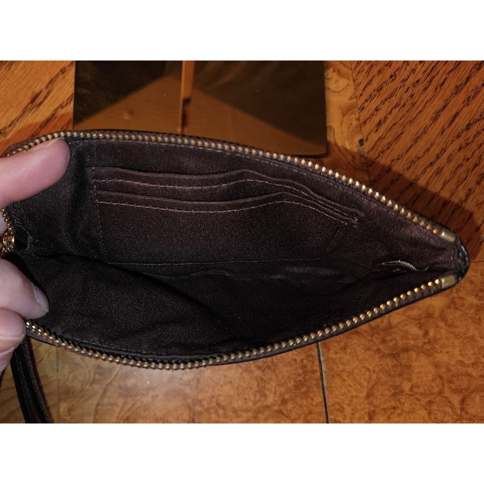 Coach Coach Corner Brown Cross Grain Leather Wristlet Size ONE SIZE - 7 Thumbnail