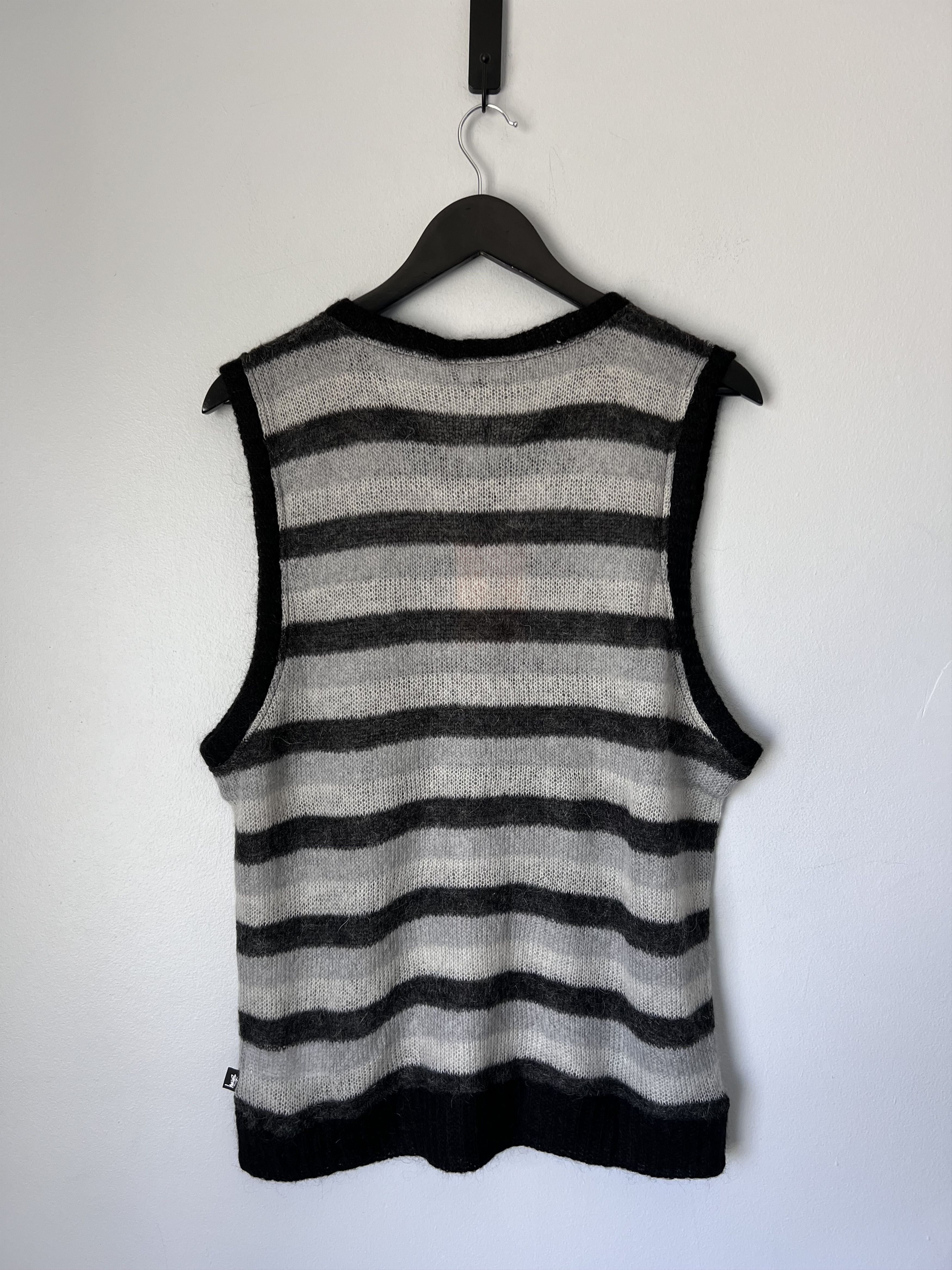 Stussy Stussy Striped Mohair Sweater Vest in Black Size US S / EU 44-46 / 1 - 4 Thumbnail