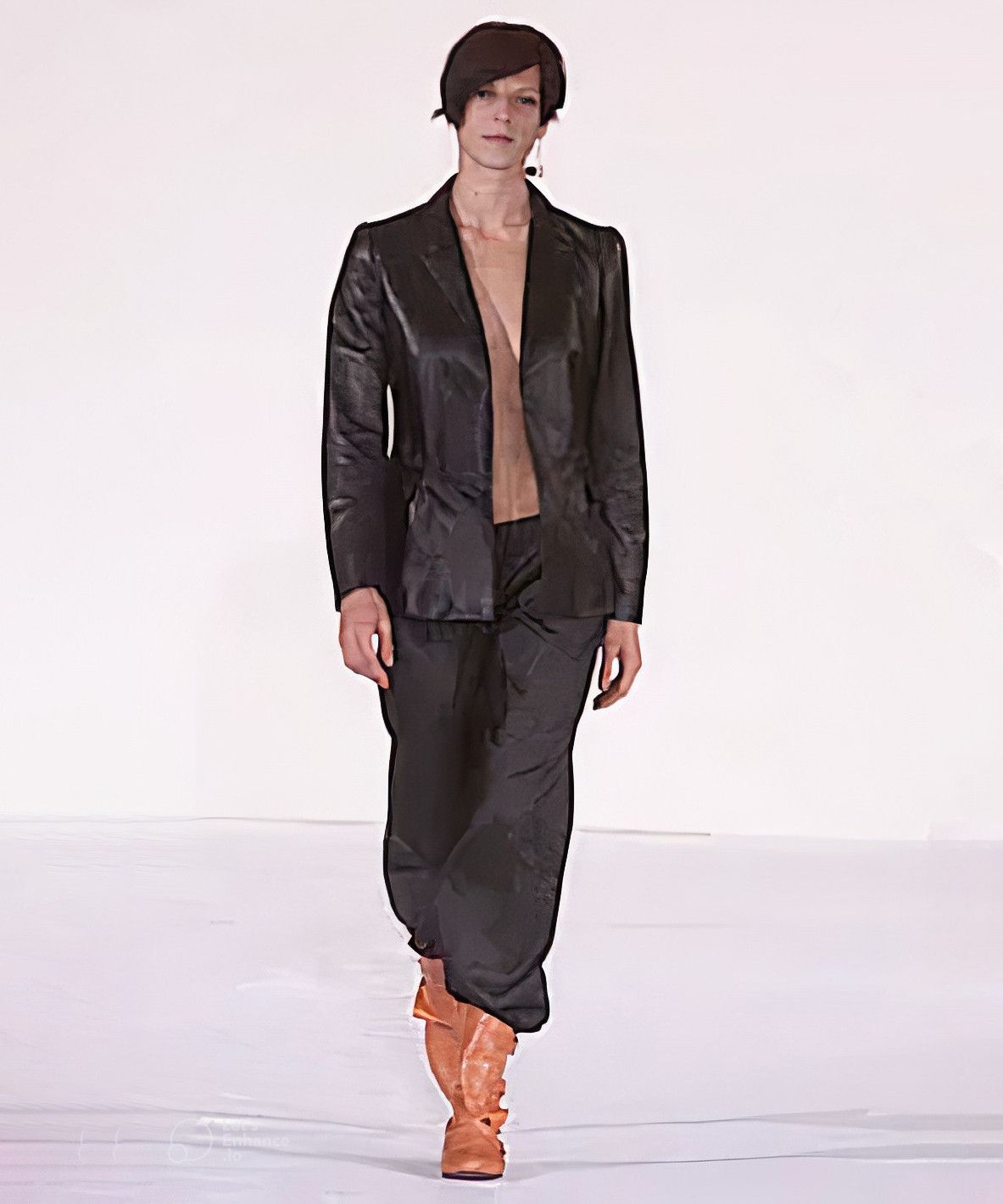 Ruffo Research RUFFO Leather Jacket Blazer Coat Black Vintage RAF SIMONS Size M / US 6-8 / IT 42-44 - 2 Thumbnail