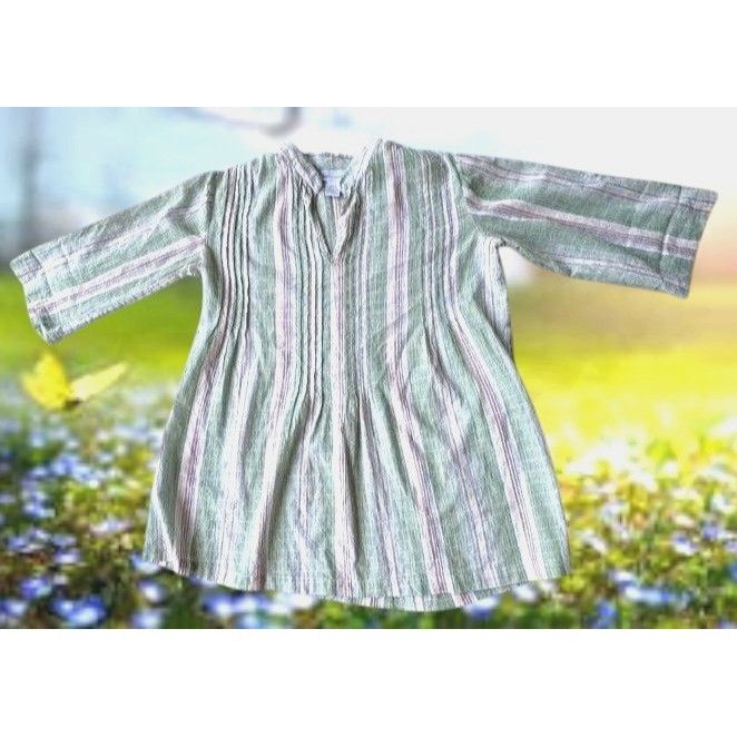 Other Soft Surroundings Tunic Top XS Extra Small Striped V Neck Ro Size XS / US 0-2 / IT 36-38 - 3 Thumbnail