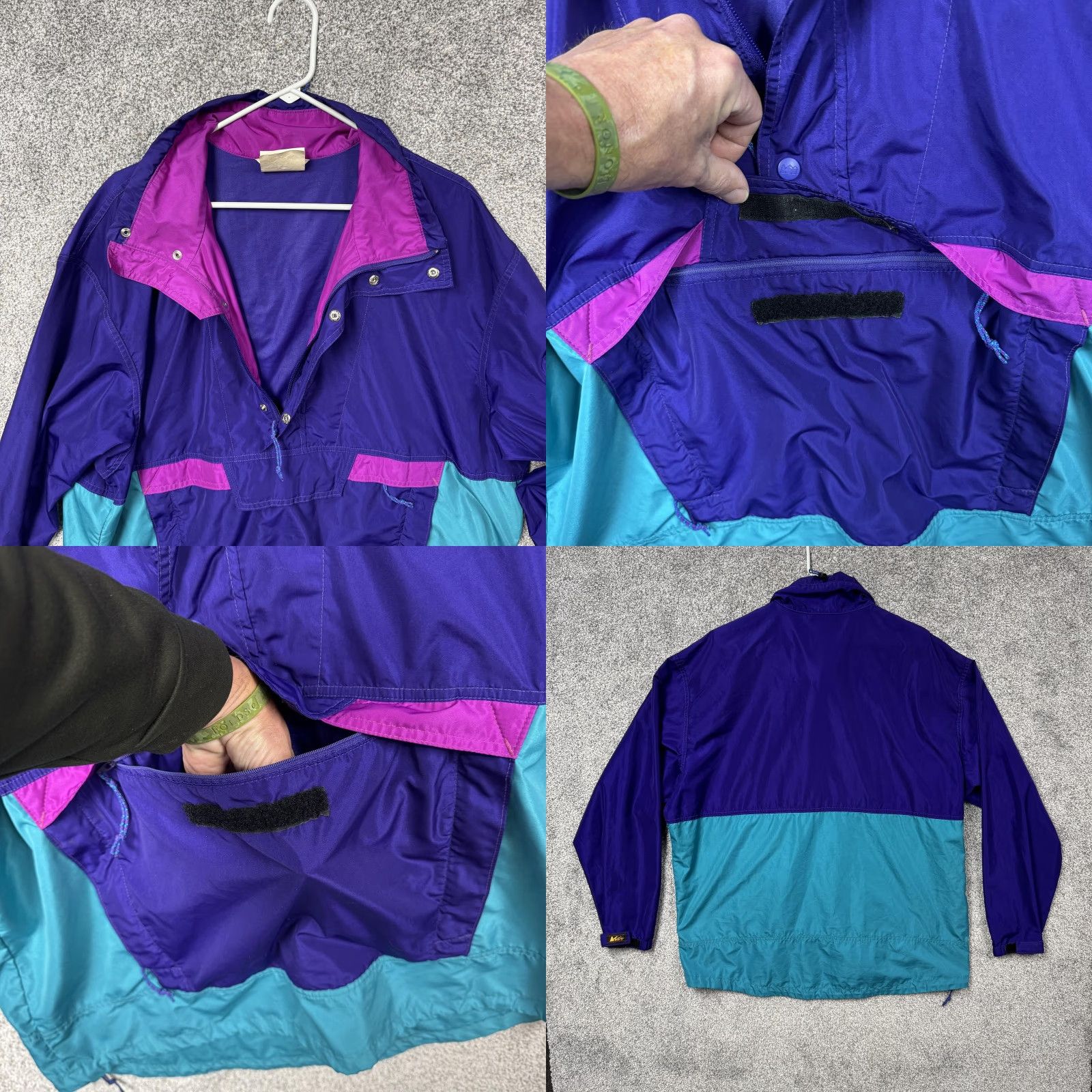 Vintage VINTAGE REI CO-OP Jacket Mens Large Purple Teal Anorak Windbreaker Pullover Size US L / EU 52-54 / 3 - 9 Thumbnail
