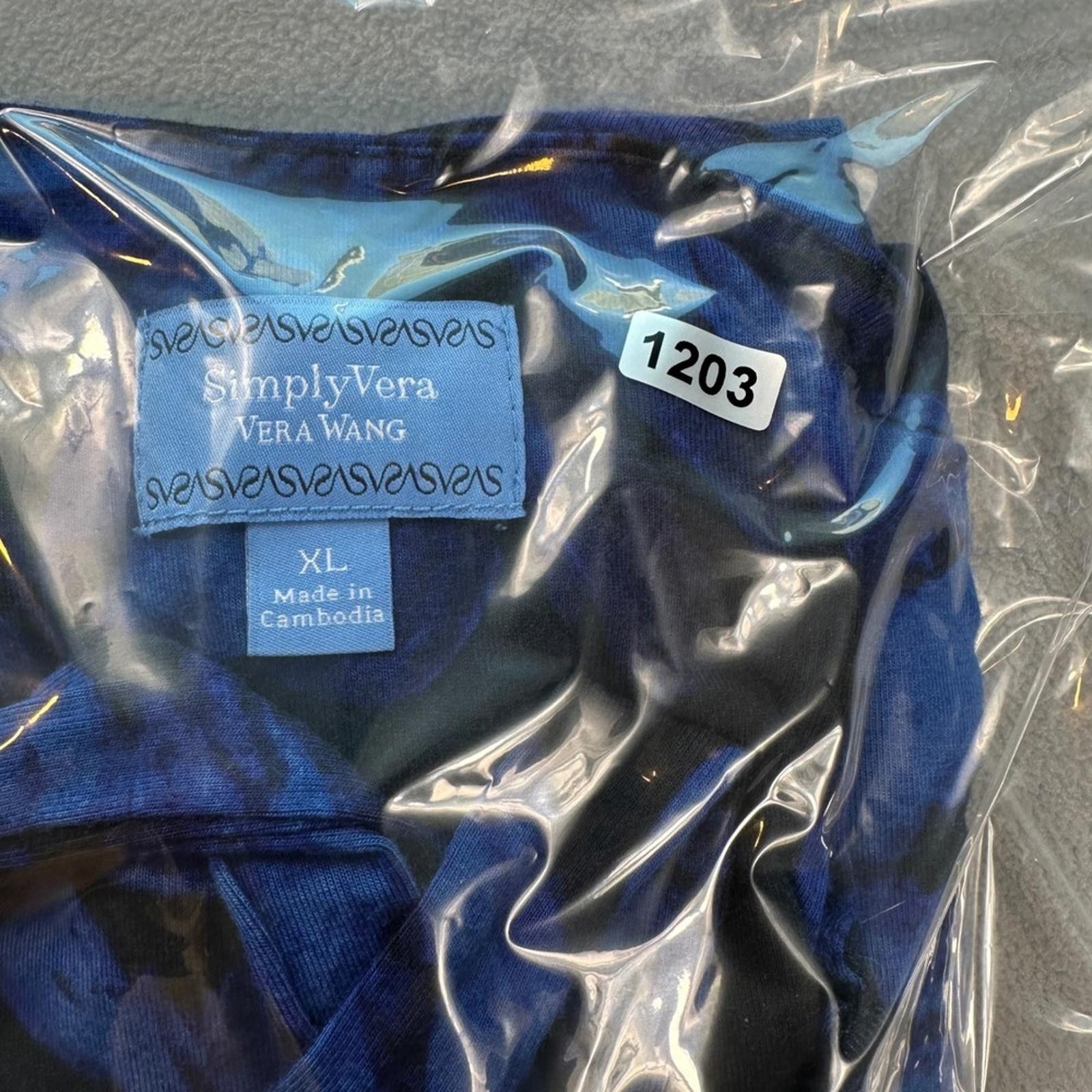 Other Simply Vera Vera Wang Dress Women XL Blue Black Floral Print Size XL / US 12-14 / IT 48-50 - 6 Thumbnail