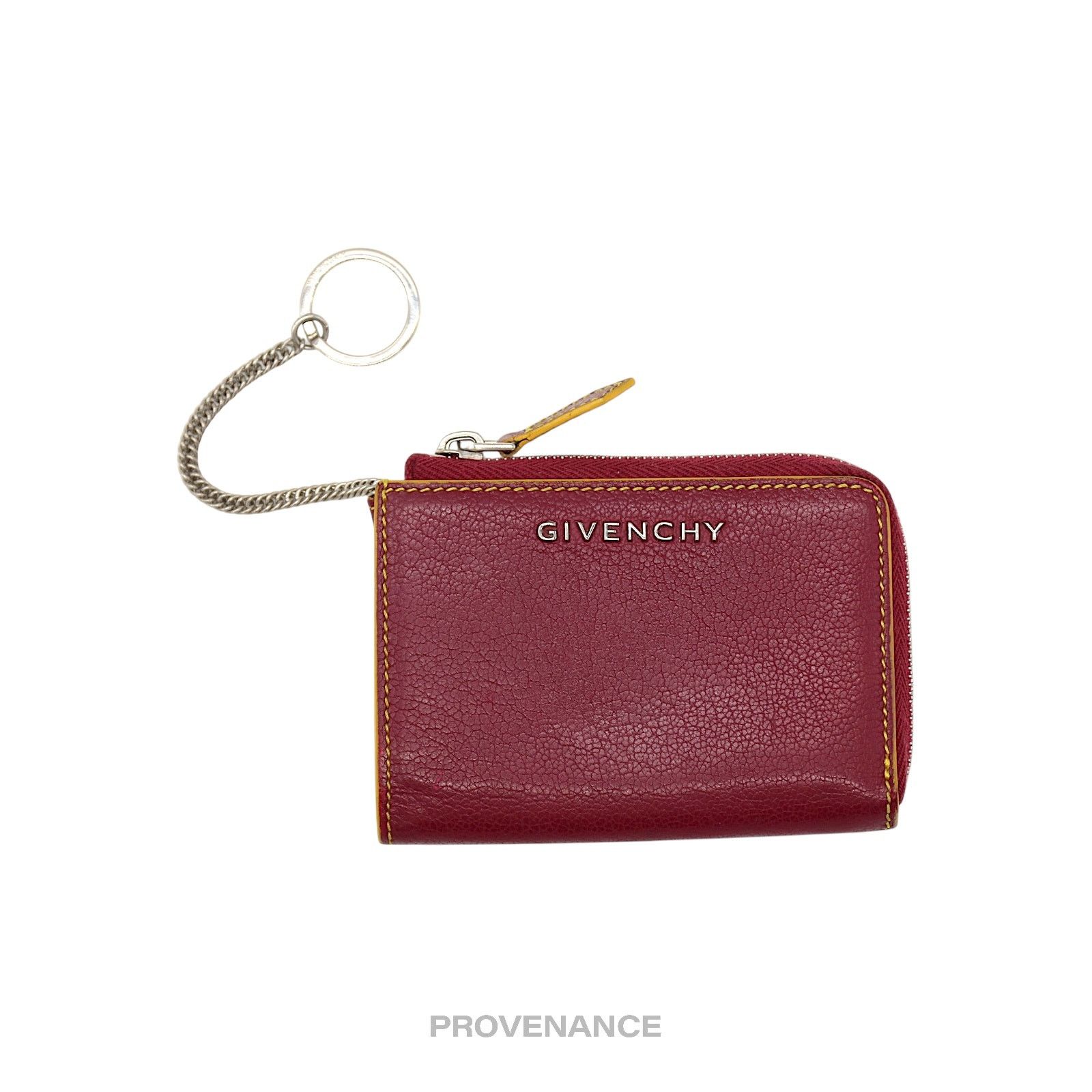 Givenchy 🔴 Givenchy Cles Zip Pouch Wallet - Red/Yellow Leather Size ONE SIZE - 1 Thumbnail