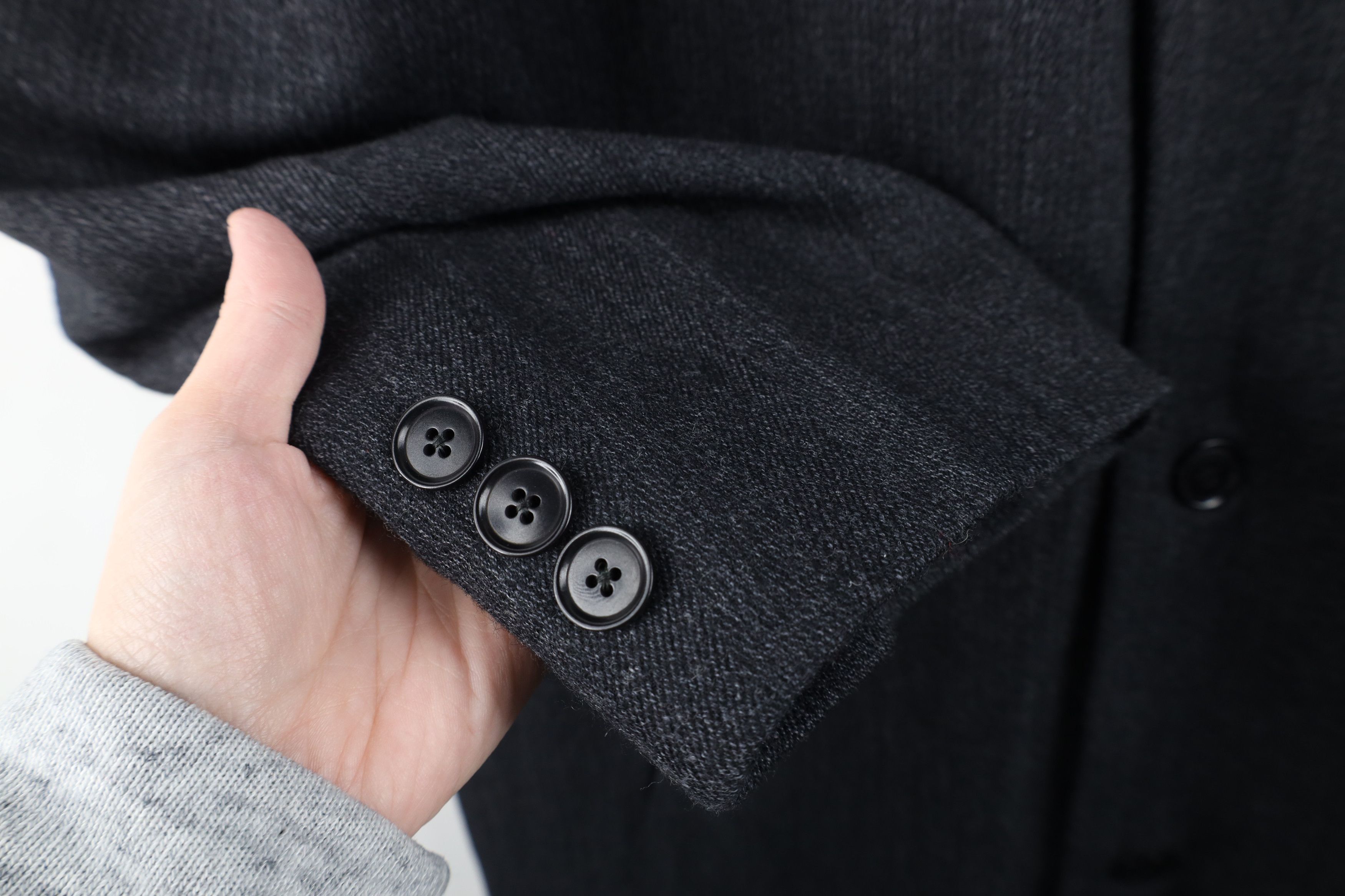 Vintage Vintage 90s Streetwear Tweed Button Overcoat Jacket Gray Size US XXL / EU 58 / 5 - 4 Thumbnail