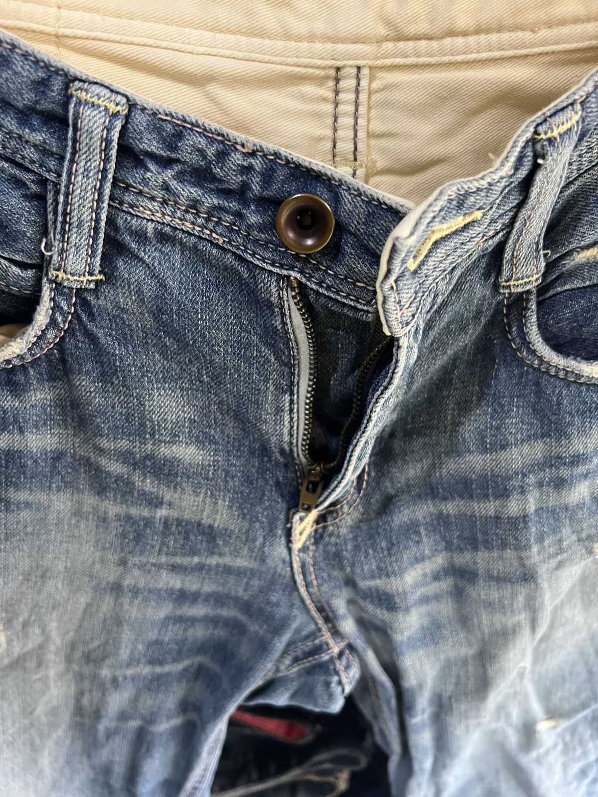 Japanese Brand 🔥Brappers Union Made Distressed Denim Size US 30 / EU 46 - 9 Thumbnail