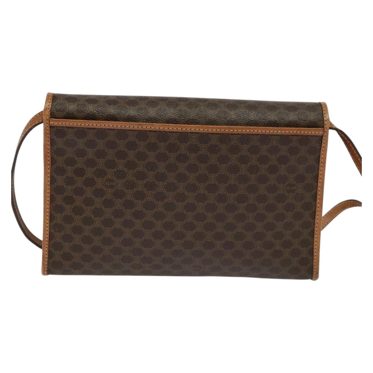 Celine CELINE Macadam Canvas Shoulder Bag Pvc Leather Brown Gold Size ONE SIZE - 3 Thumbnail