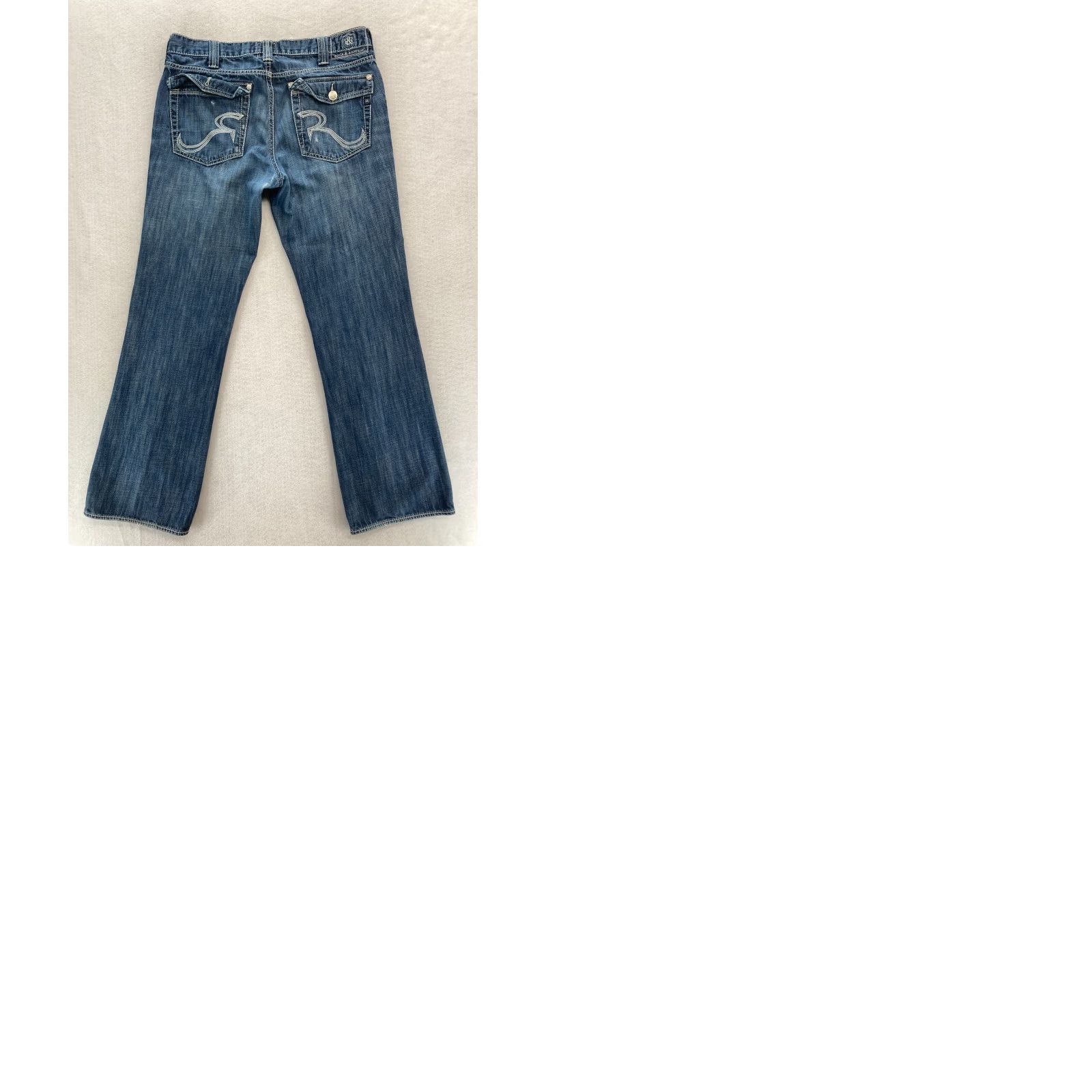 Vintage Rock & Republic Rebellion Jeans Mens 36x32 Dark Blue Denim Distressed Grunge Size US 36 / EU 52 - 10 Thumbnail
