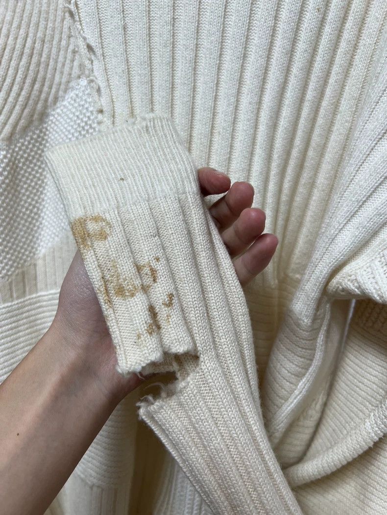 Helmut Lang HELMUT LANG Cashmere double layer eroded knit sweater Size L / US 10 / IT 46 - 5 Thumbnail
