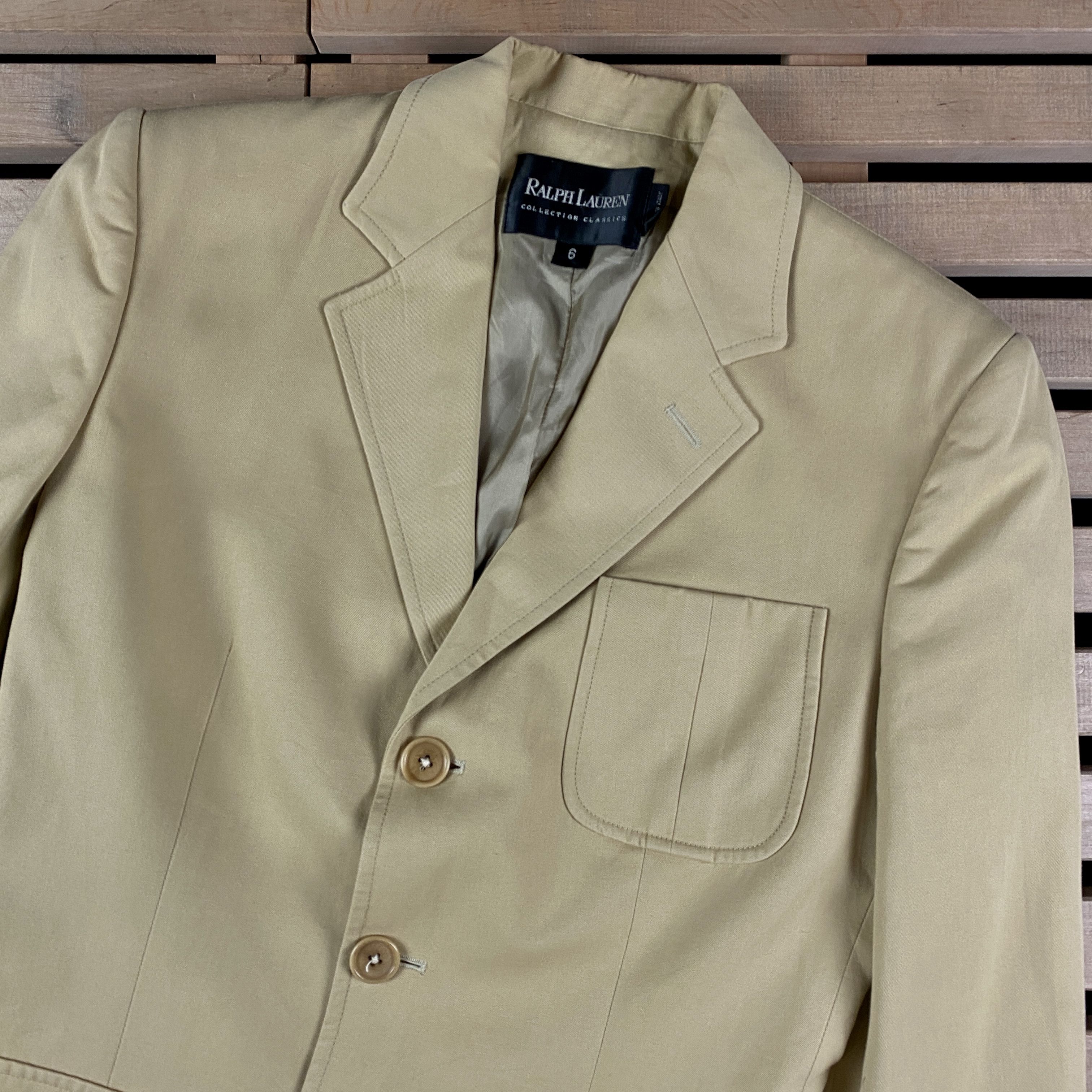 Polo Ralph Lauren × Ralph Lauren Womens Blazer Jacket Ralph Lauren Black Label Size 6 Cotton Size M / US 6-8 / IT 42-44 - 2 Thumbnail