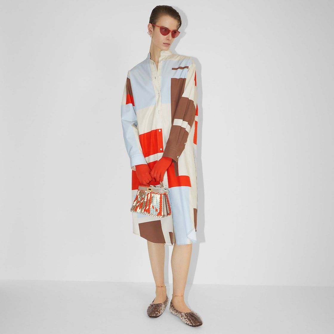 Fendi o1s1wg110825 Dress in Multicolor Size XL / US 12-14 / IT 48-50 - 4 Thumbnail