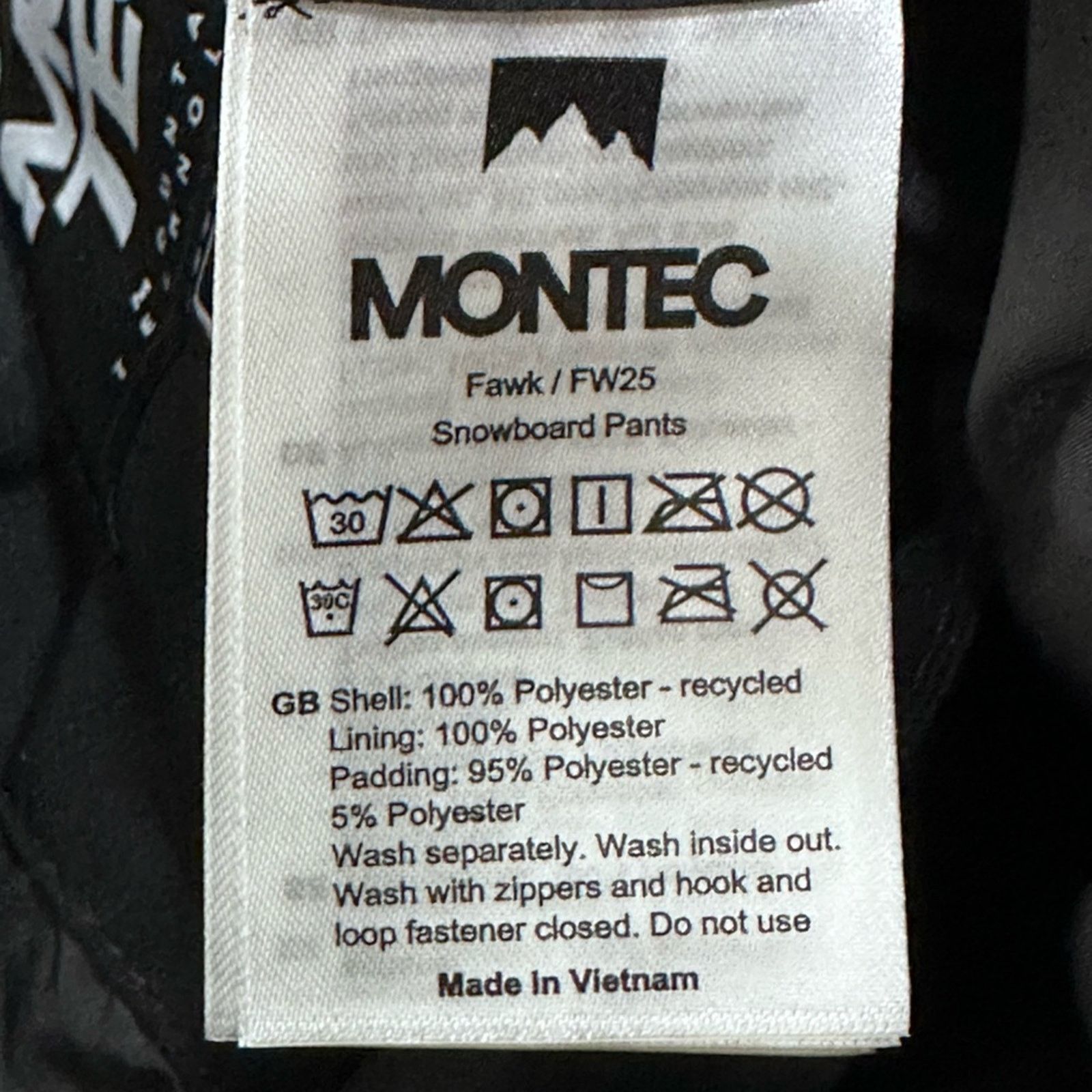 Other Montec Fawk FW25 Snowboard Bib Pants Men Small Black Size 36" / US 14 / IT 50 - 14 Thumbnail