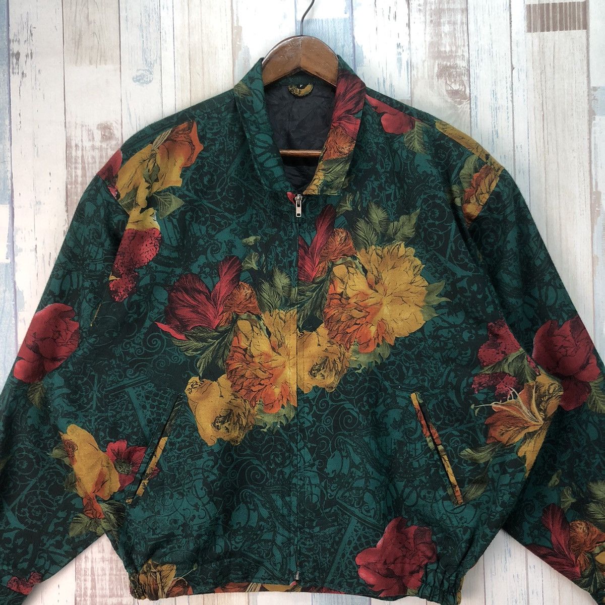 Japanese Brand × Vintage Vintage 90s Fullprint Floral Jacket Size XXL / US 16-18 / IT 52-54 - 4 Thumbnail