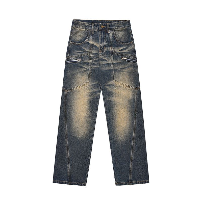 Vintage American retro washed multi-pocket distressed jeans Size US 32 / EU 48 - 1 Thumbnail