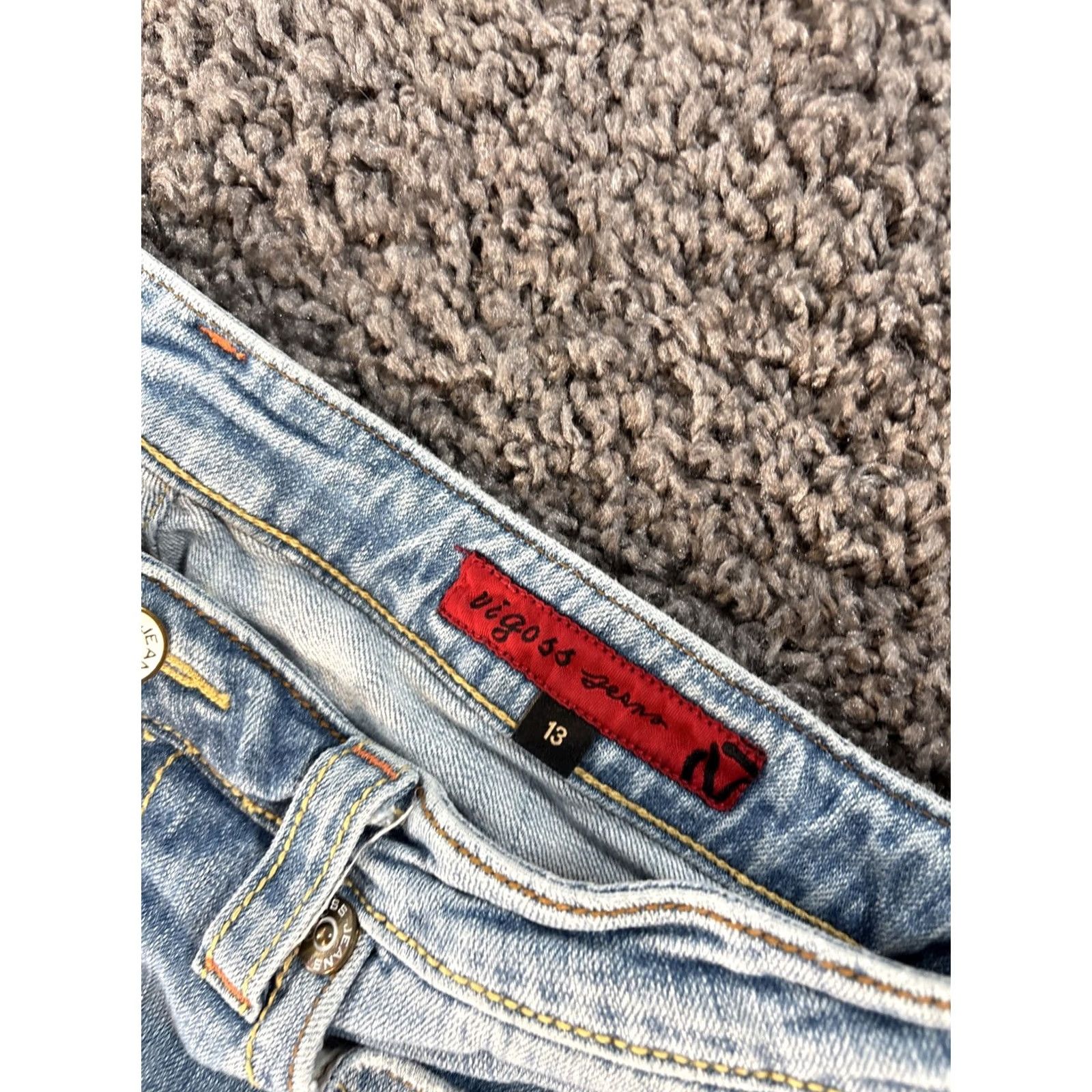 Vintage Vtg VIGOSS Jeans Boot Cut Womens 32x30 Low Rise Light Wash Contrast Stitch Flap Jeans Womens Bootcut 5-Pocket Inseam 30 Blue Mens? Size 24" / US 00 / IT 34 - 7 Thumbnail