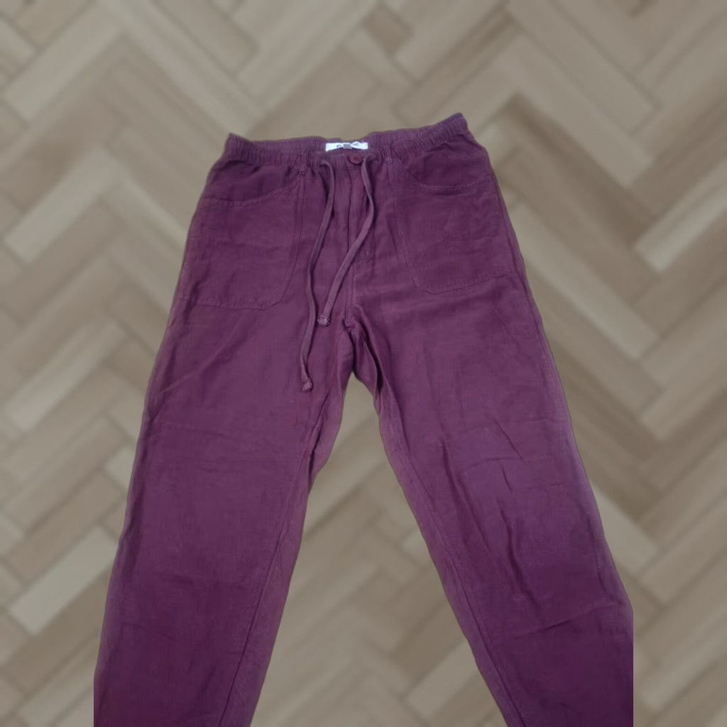 Rip Curl Rip Curl Linen Blend Pants Womens M Red Ankle 24" Inseam Tapered Pants Womens M Red Linen Blend Beach 24" Inseam Rip Curl Size 32" / US 10 / IT 46 - 1 Thumbnail