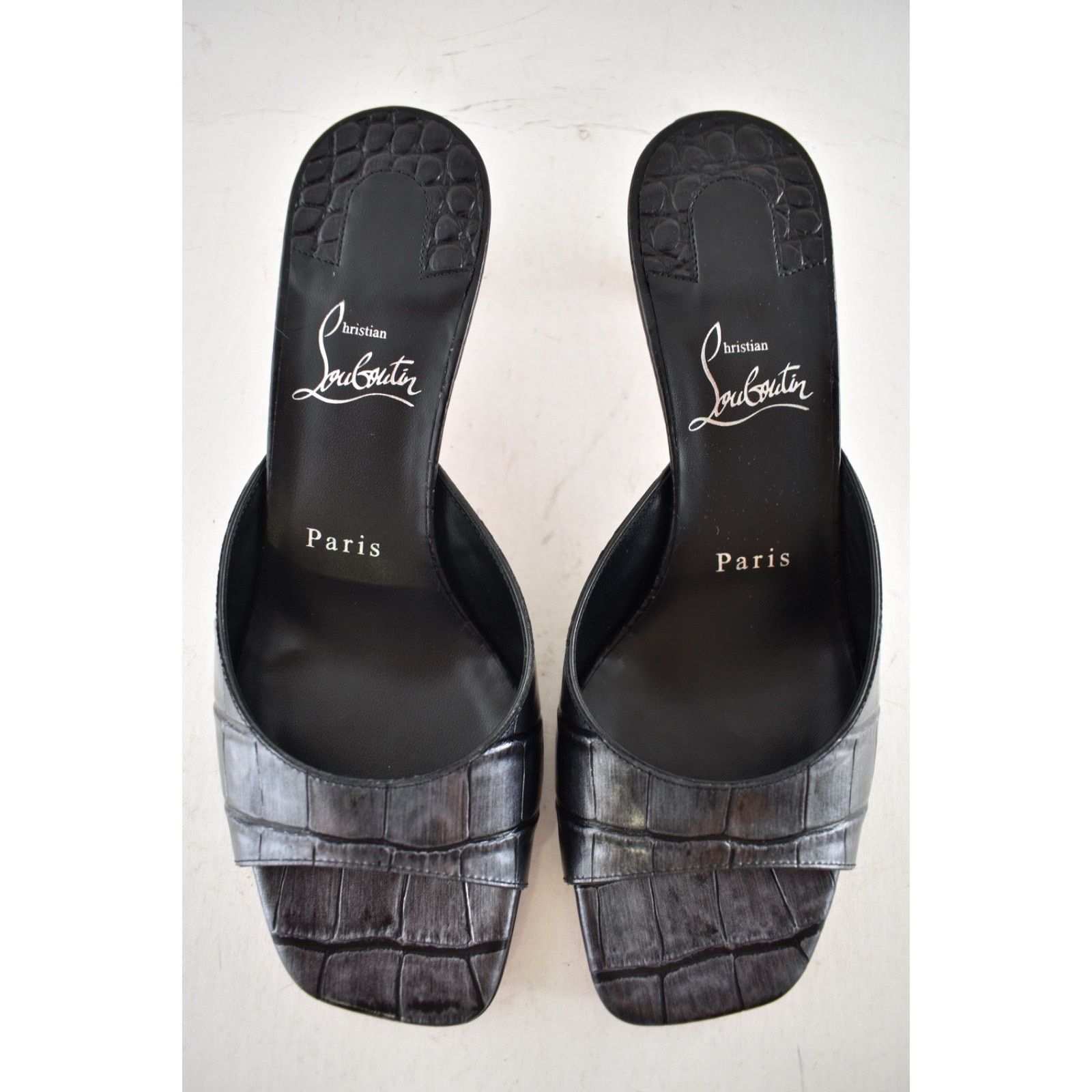 Christian Louboutin Christian Louboutin Condora Mule 55 Black Croc Ali Pump 38 Size US 8 / IT 38 - 8 Thumbnail