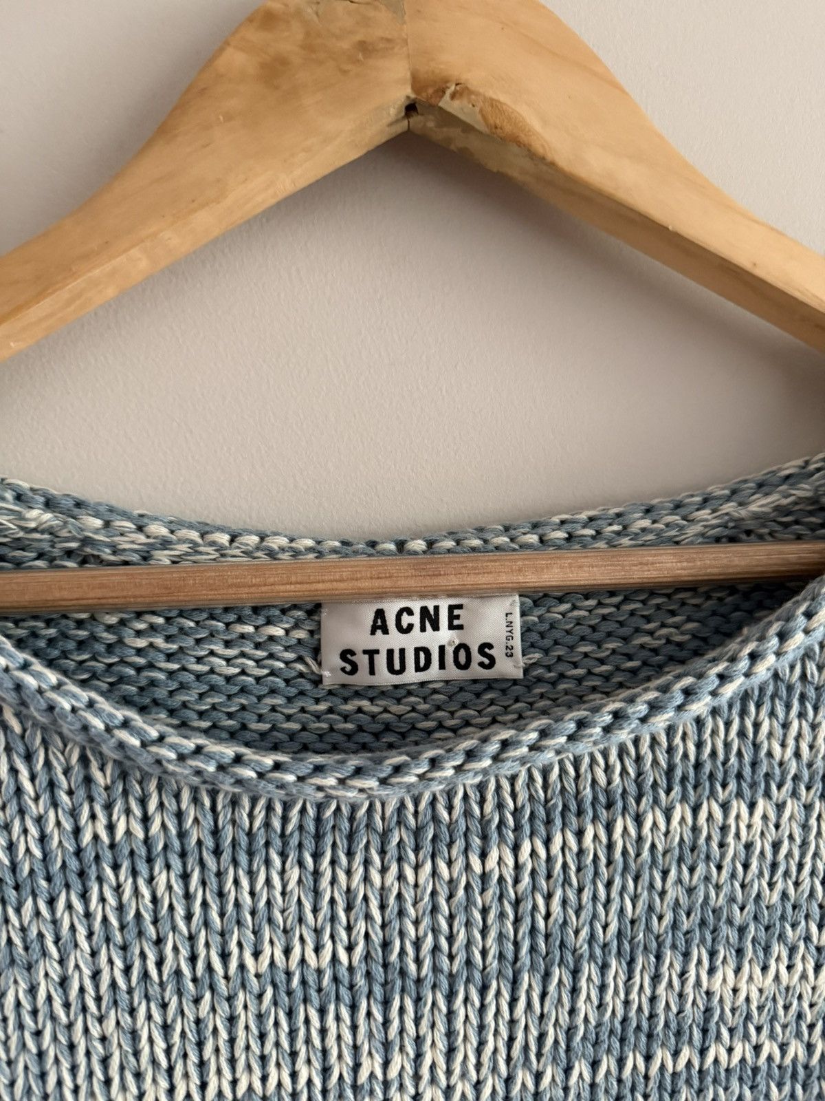 Acne Studios Acne Studios Blue Melange Cropped Knit Sweater Size M / US 6-8 / IT 42-44 - 3 Thumbnail