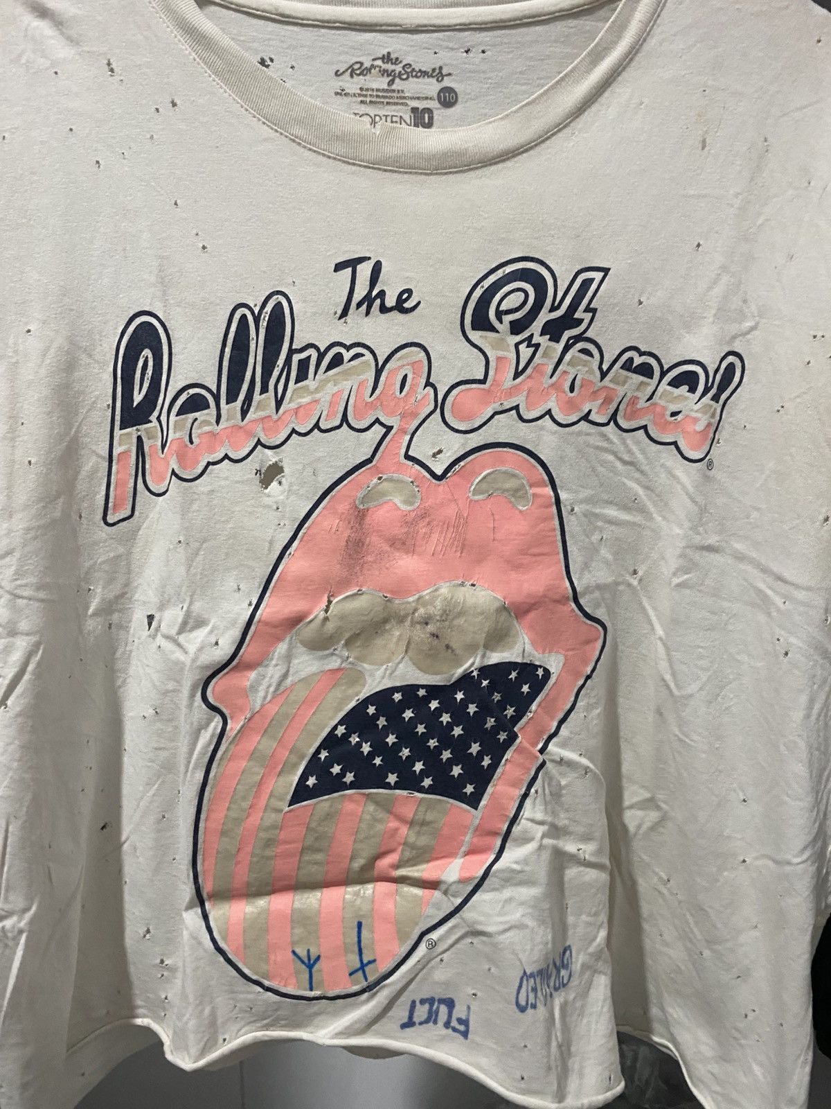 Vintage Vintage Rolling Stones Distressed Running Styled AA0083 Size US L / EU 52-54 / 3 - 2 Thumbnail