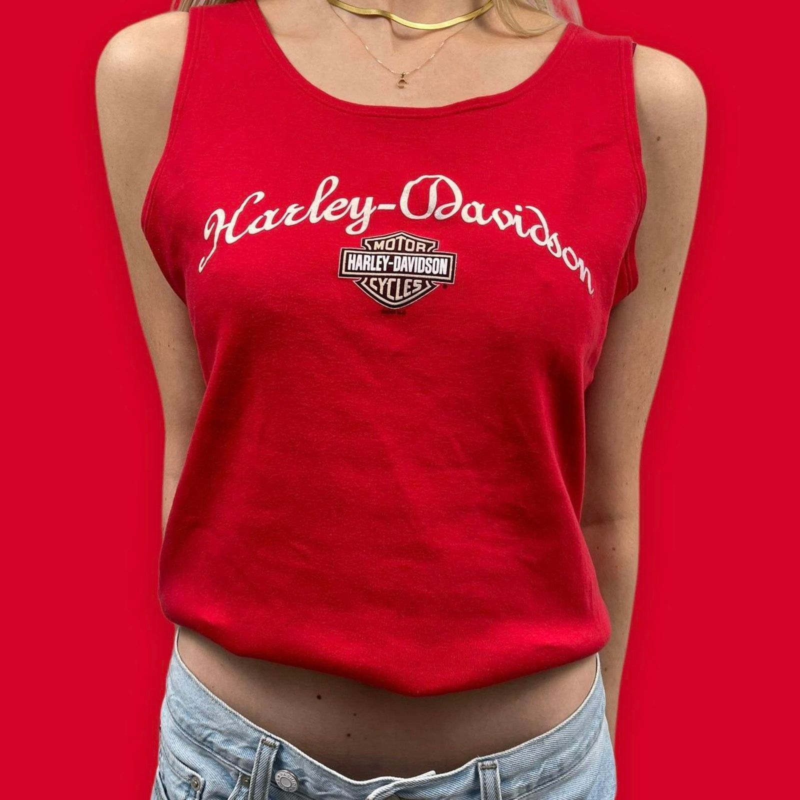 Harley Davidson Vintage harley davidson crop top Size L / US 10 / IT 46 - 2 Thumbnail