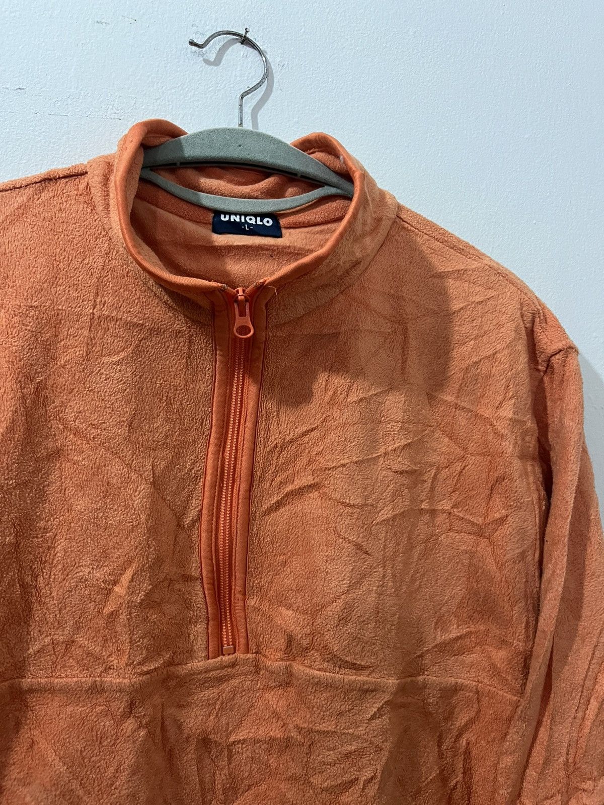 Japanese Brand 🔥90s Uniqlo Japanese Brand Orange Fleece Half Zipper Size US L / EU 52-54 / 3 - 5 Thumbnail