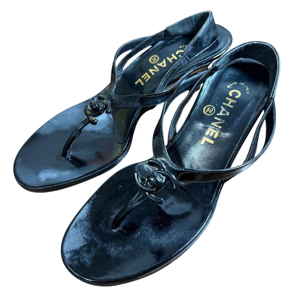 Chanel Chanel Turnlock Vintage Leather Slingback Sandals Leather Shoes DUTY FREE for USA