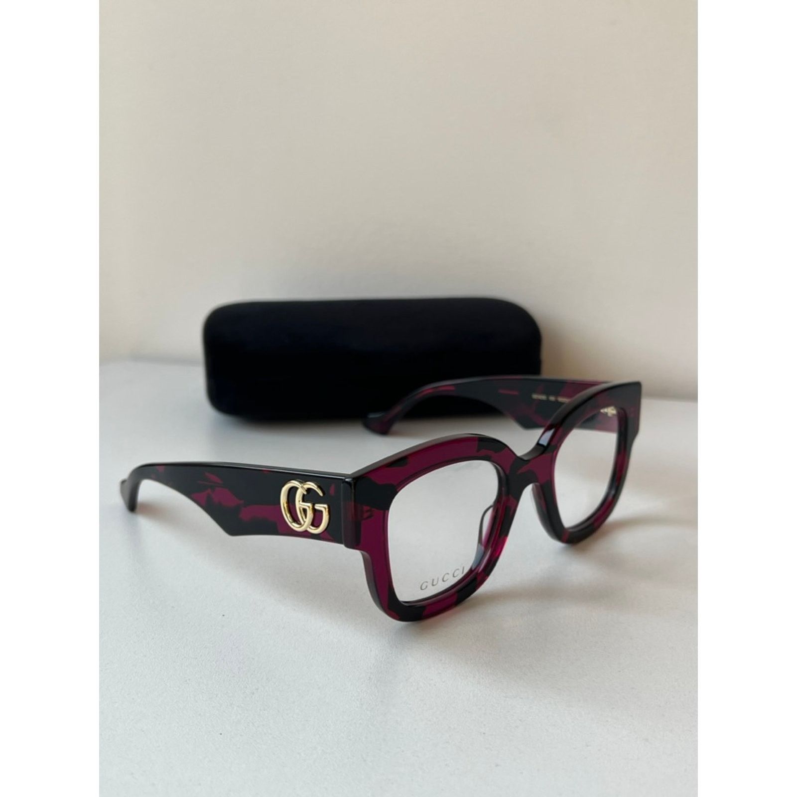 Gucci NEW Gucci GG1423O Black Pink Havana Eyeglasses Frames Size ONE SIZE - 8 Thumbnail